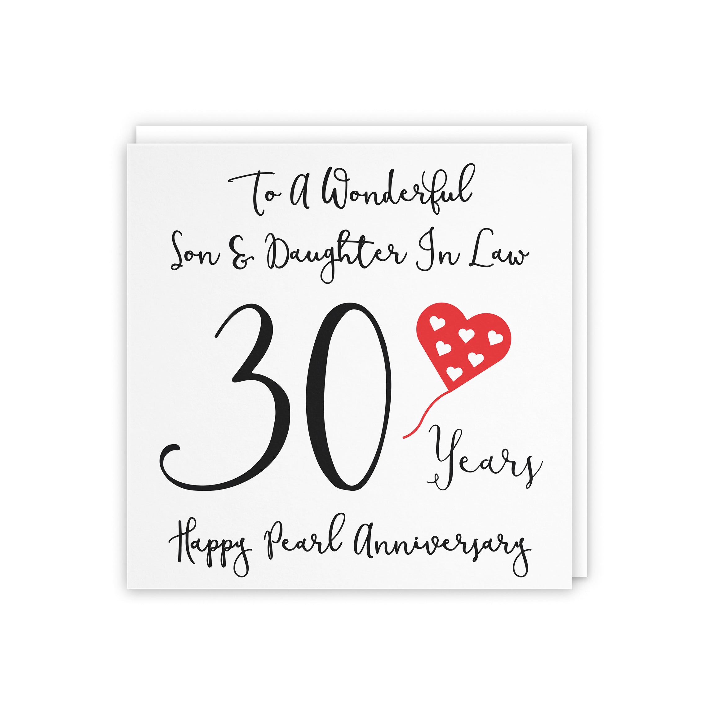 30th Son And Daughter In Law Anniversary Card Love Heart - Default Title (5056408121866)