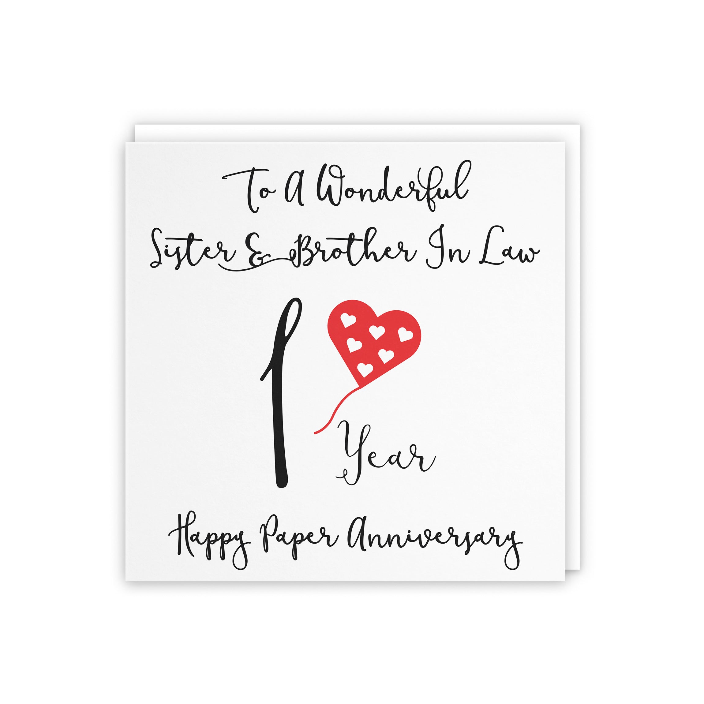 1st Sister And Brother In Law Anniversary Card Love Heart - Default Title (5056408121910)