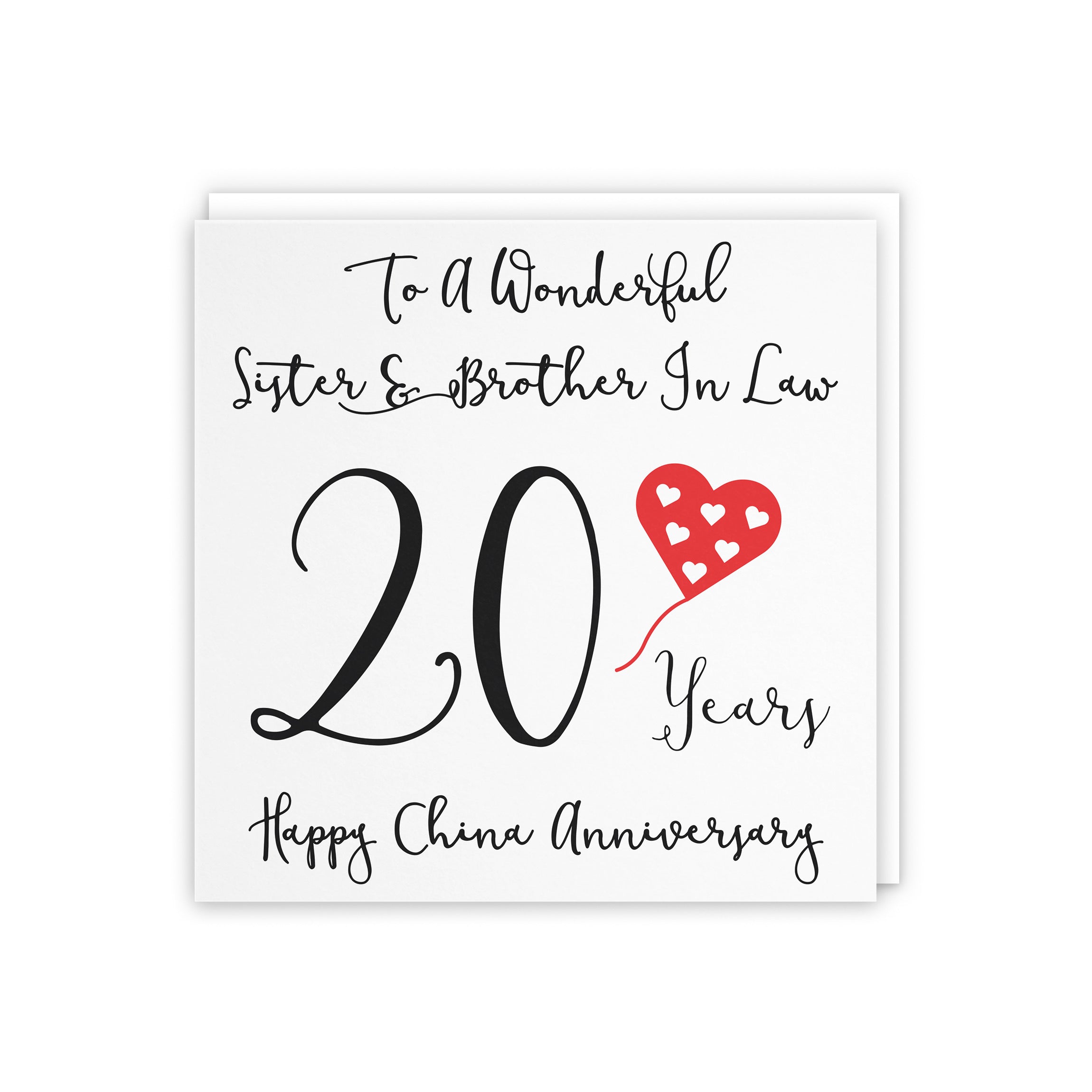 20th Sister And Brother In Law Anniversary Card Love Heart - Default Title (5056408121941)