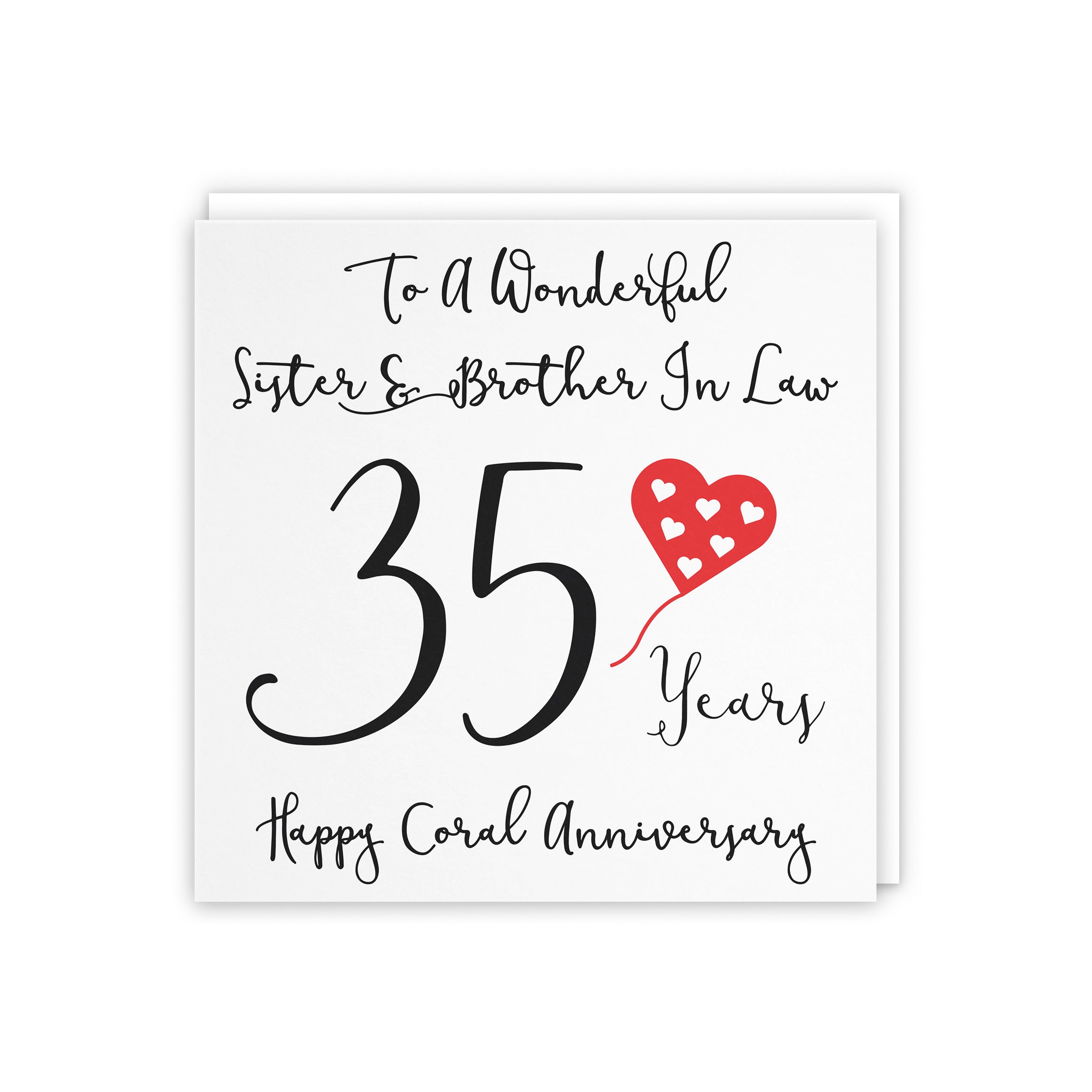 35th Sister And Brother In Law Anniversary Card Love Heart - Default Title (5056408121972)