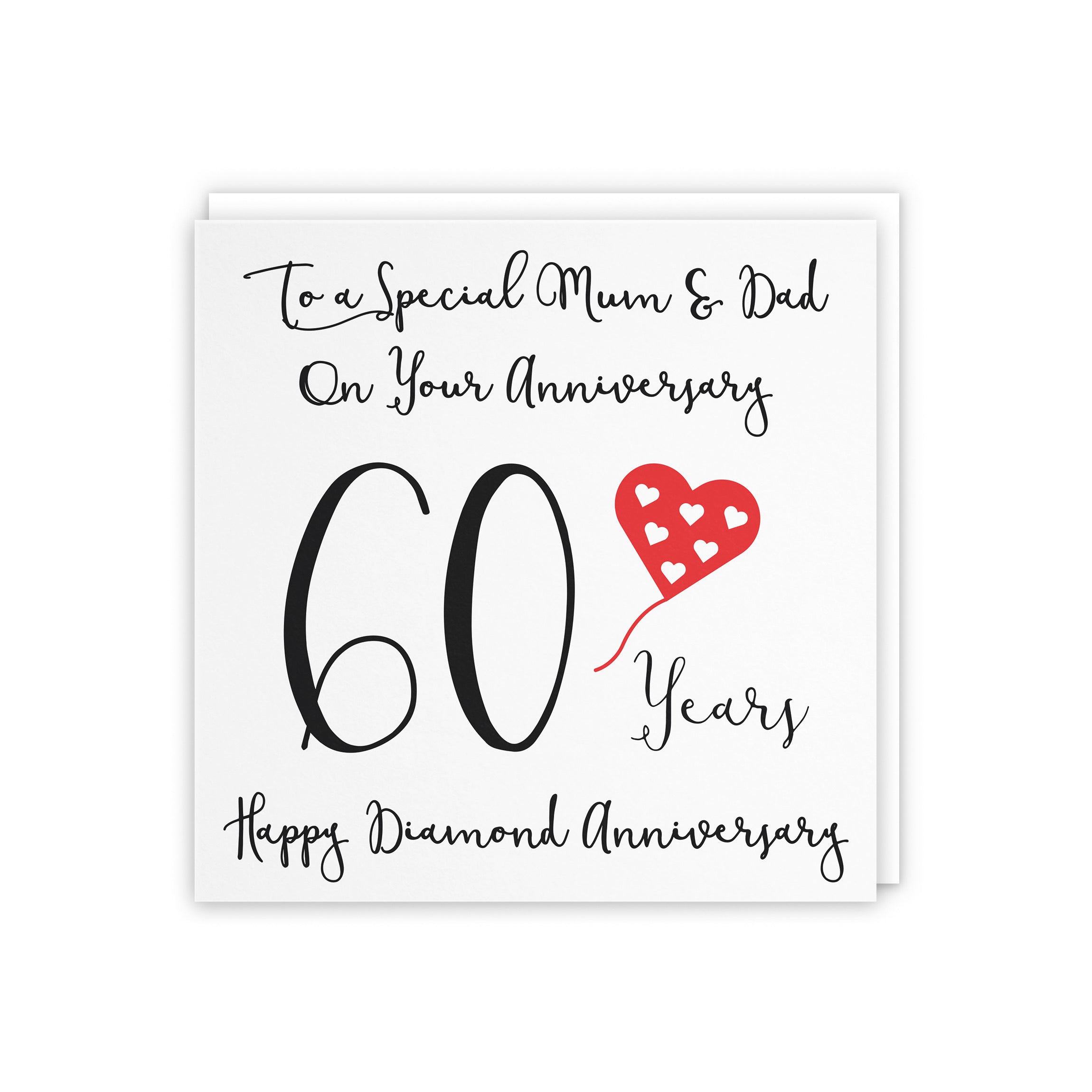 60th Mum And Dad Anniversary Card Love Heart - Default Title (5056408122092)