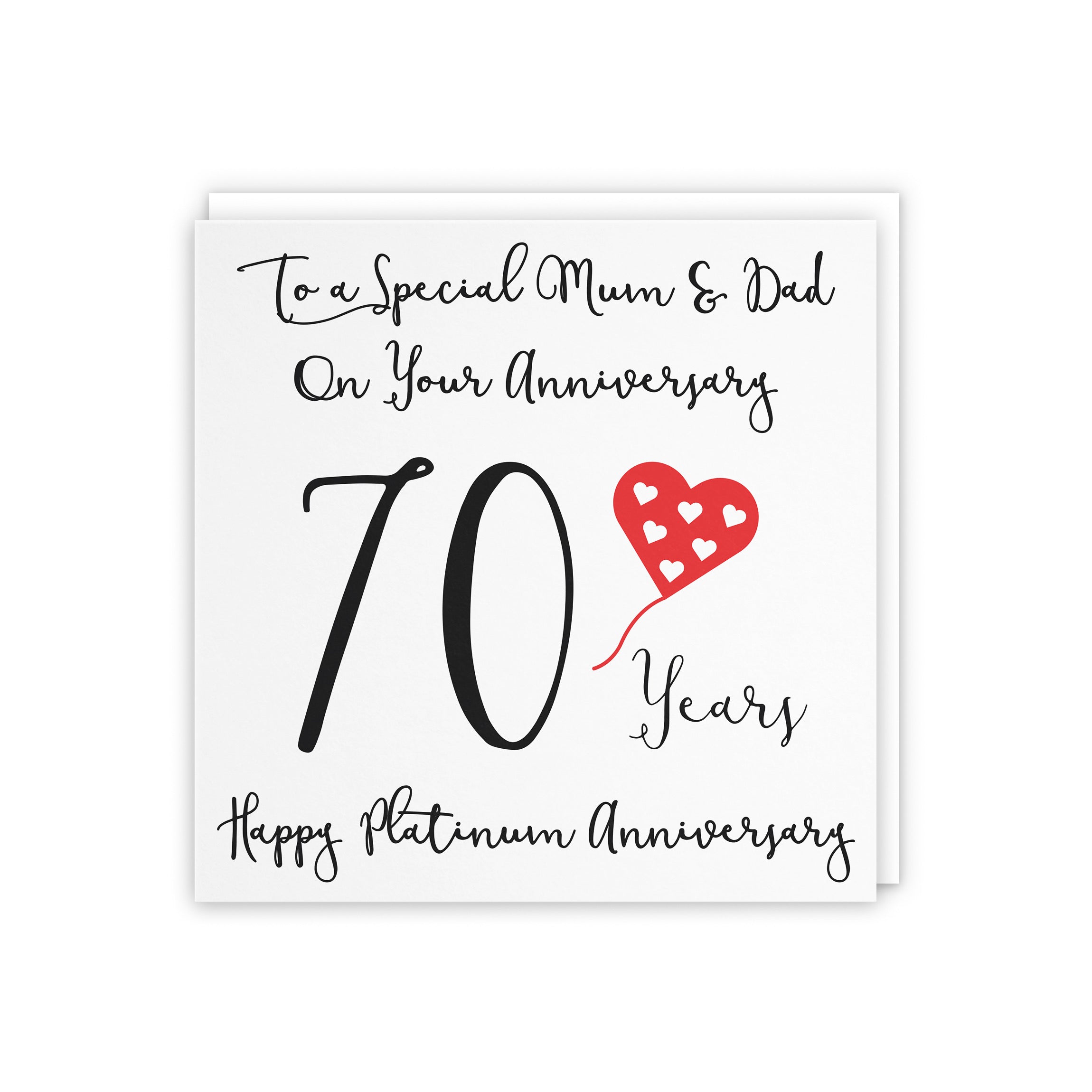 70th Mum And Dad Anniversary Card Love Heart - Default Title (5056408122115)