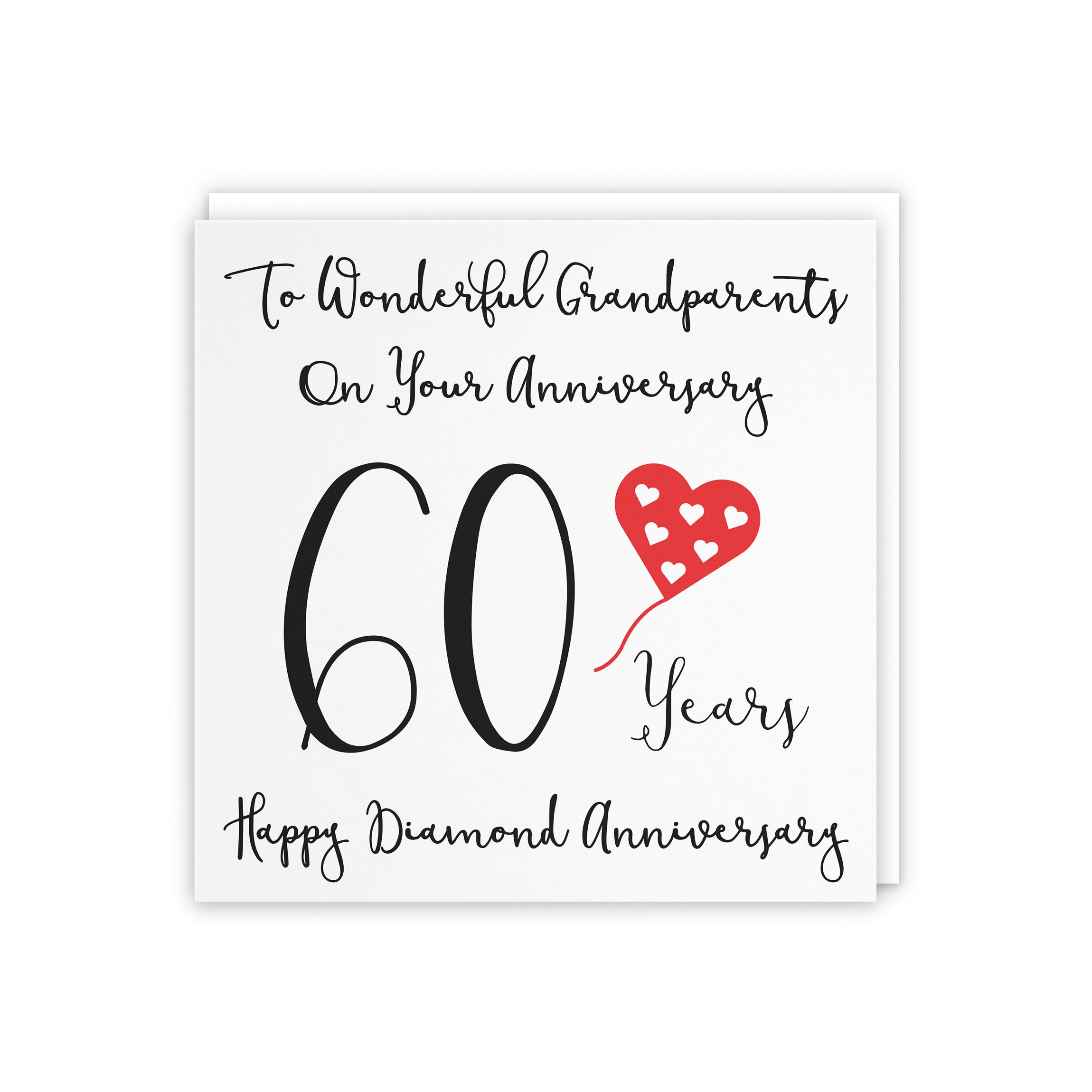 60th Grandparents Anniversary Card Love Heart - Default Title (5056408122146)