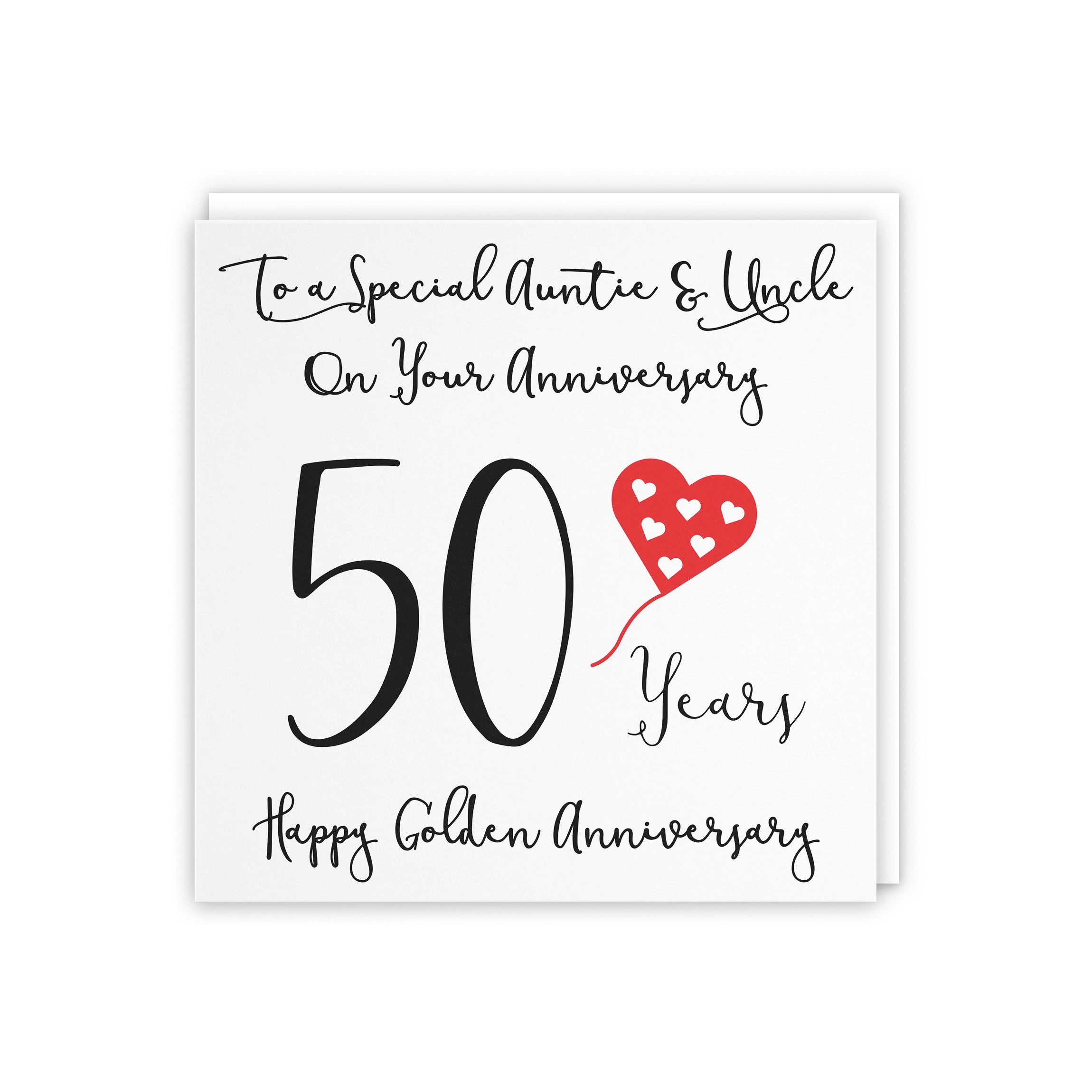 50th Auntie And Uncle Anniversary Card Love Heart - Default Title (5056408122214)