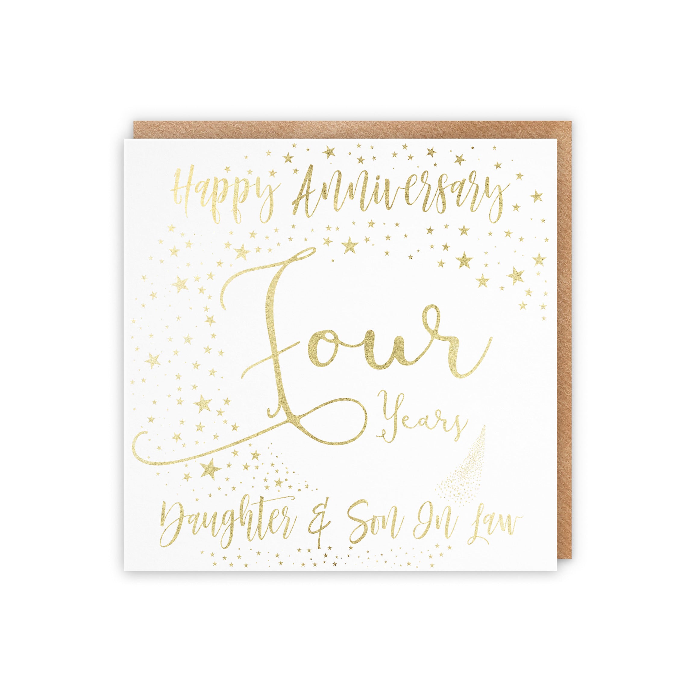 4th Daughter And Son In Law Anniversary Card Foil Stars - Default Title (5056408122719)