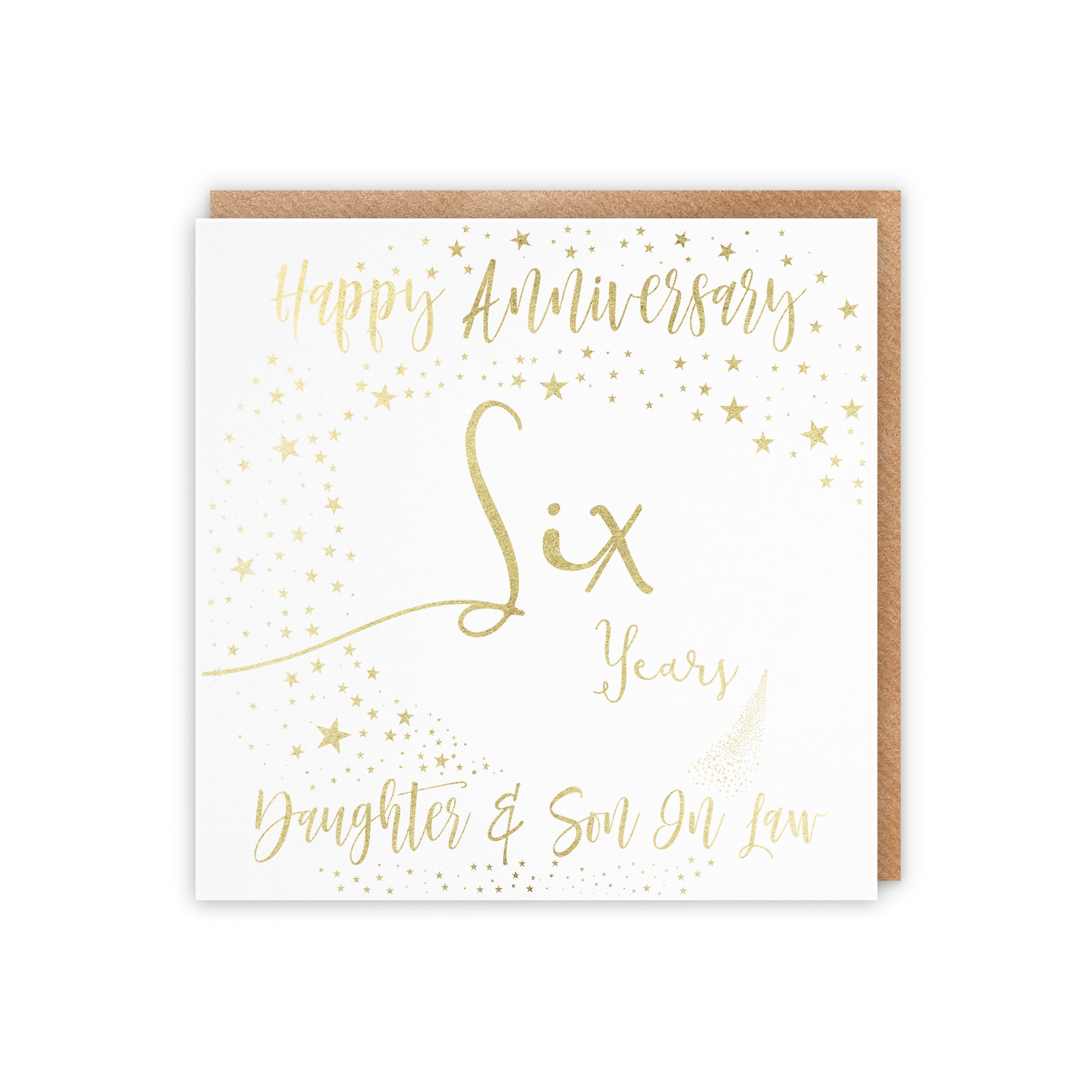 6th Daughter And Son In Law Anniversary Card Foil Stars - Default Title (5056408122832)