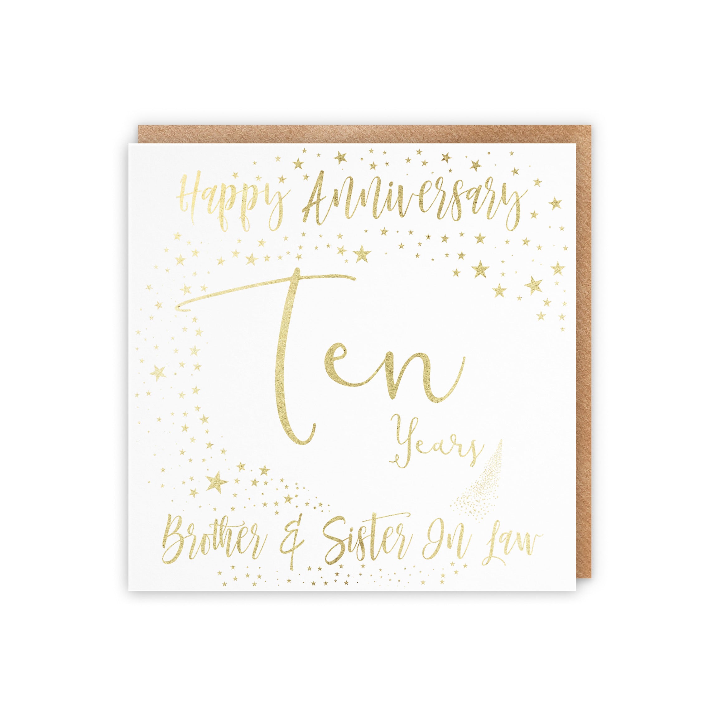 10th Brother And Sister In Law Anniversary Card Foil Stars - Default Title (5056408123112)