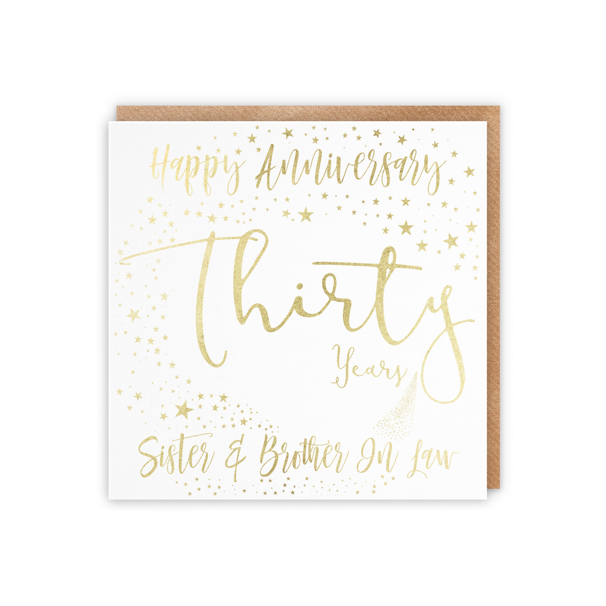 30th Sister And Brother In Law Anniversary Card Foil Stars - Default Title (5056408123525)