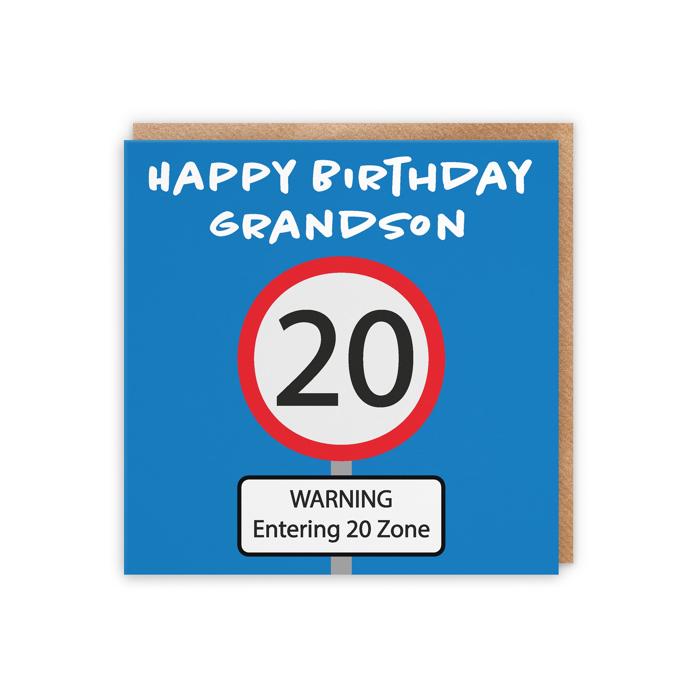 20th Grandson Birthday Card Road Sign - Default Title (5056408124423)