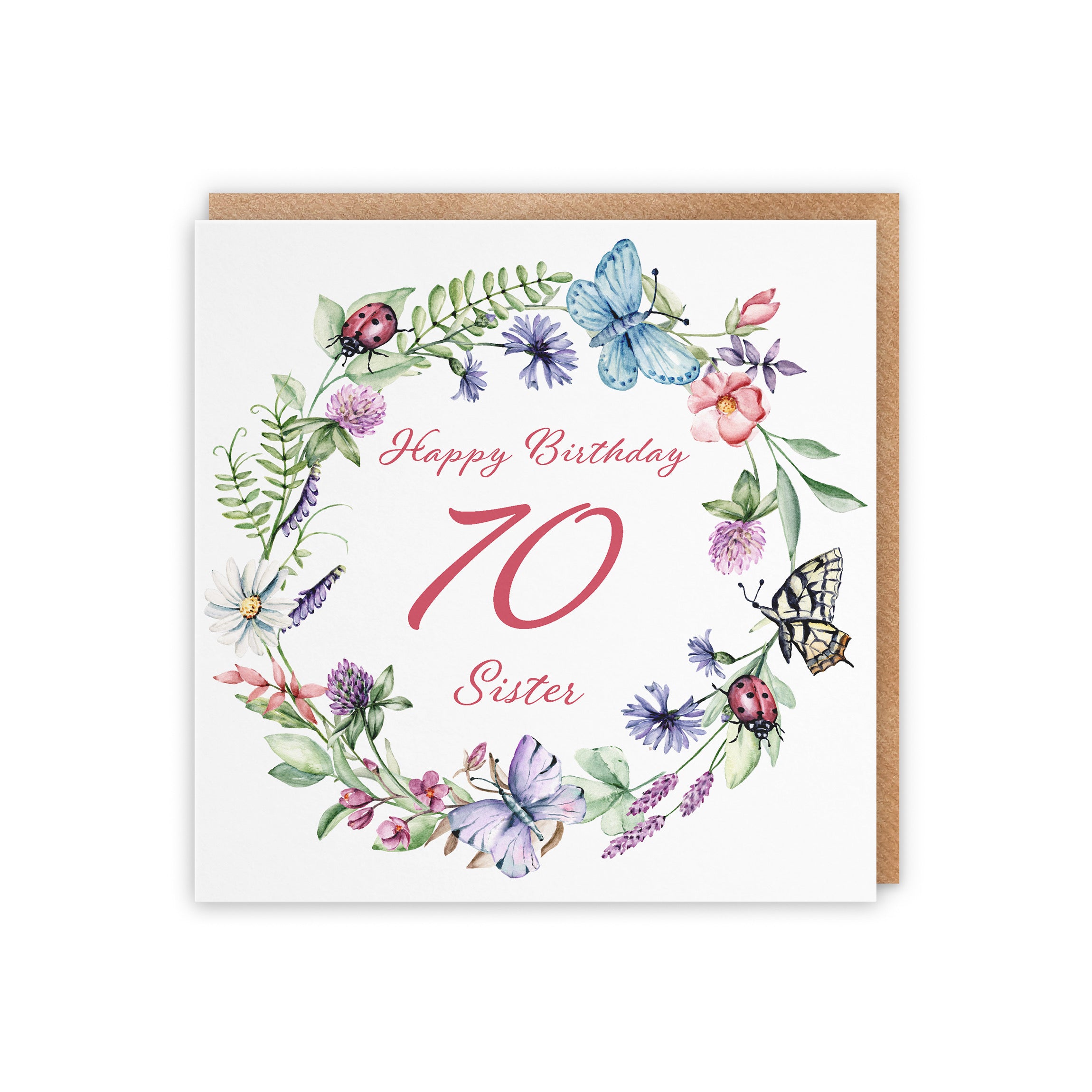 70th Sister Humorous Birthday Card Meadow - Default Title (5056408125222)