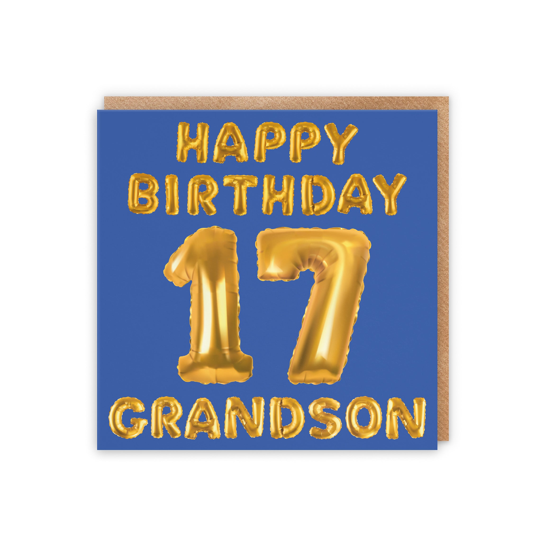 17th Grandson Birthday Card Balloon - Default Title (5056408125932)