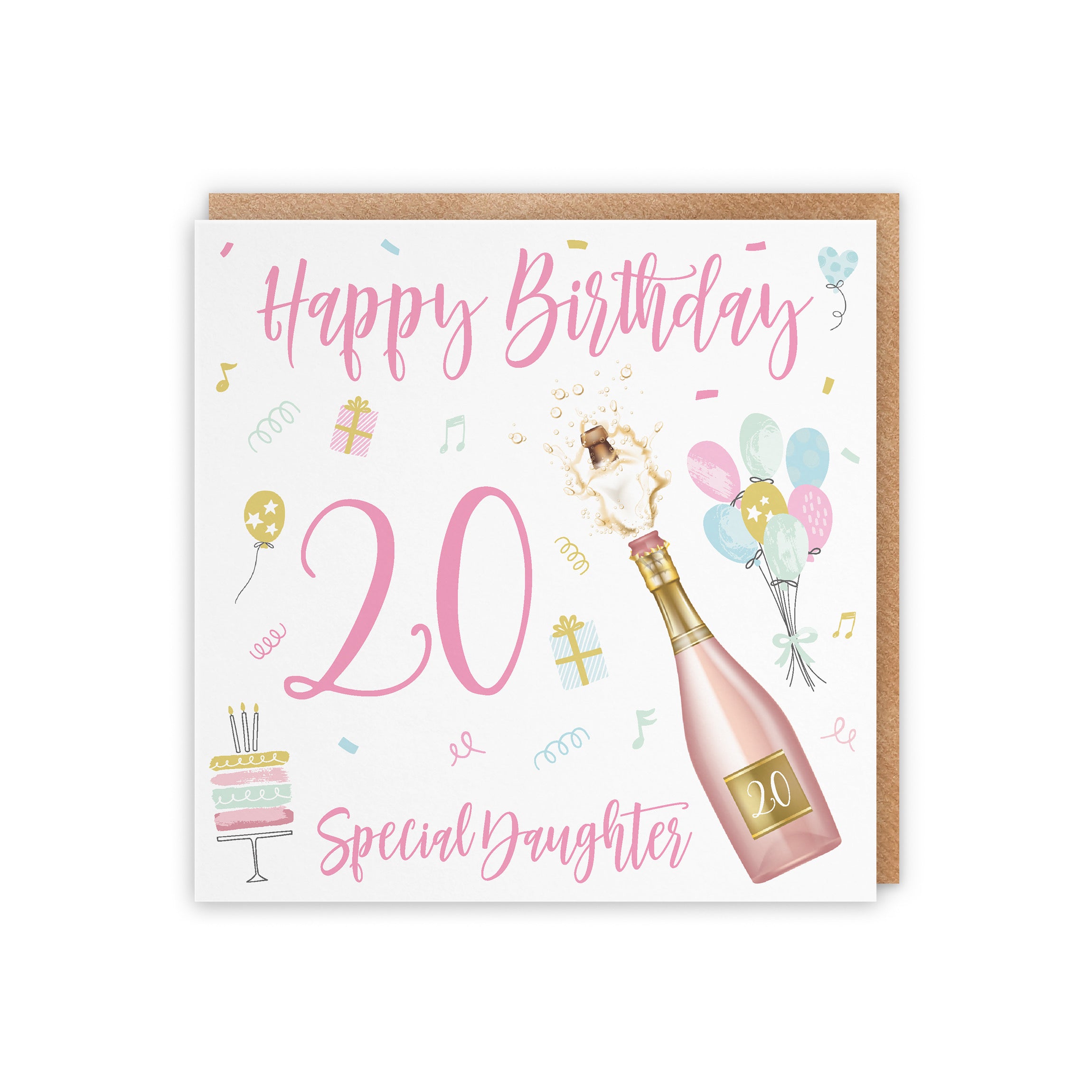 20th Daughter Birthday Card Champagne - Default Title (5056408127332)