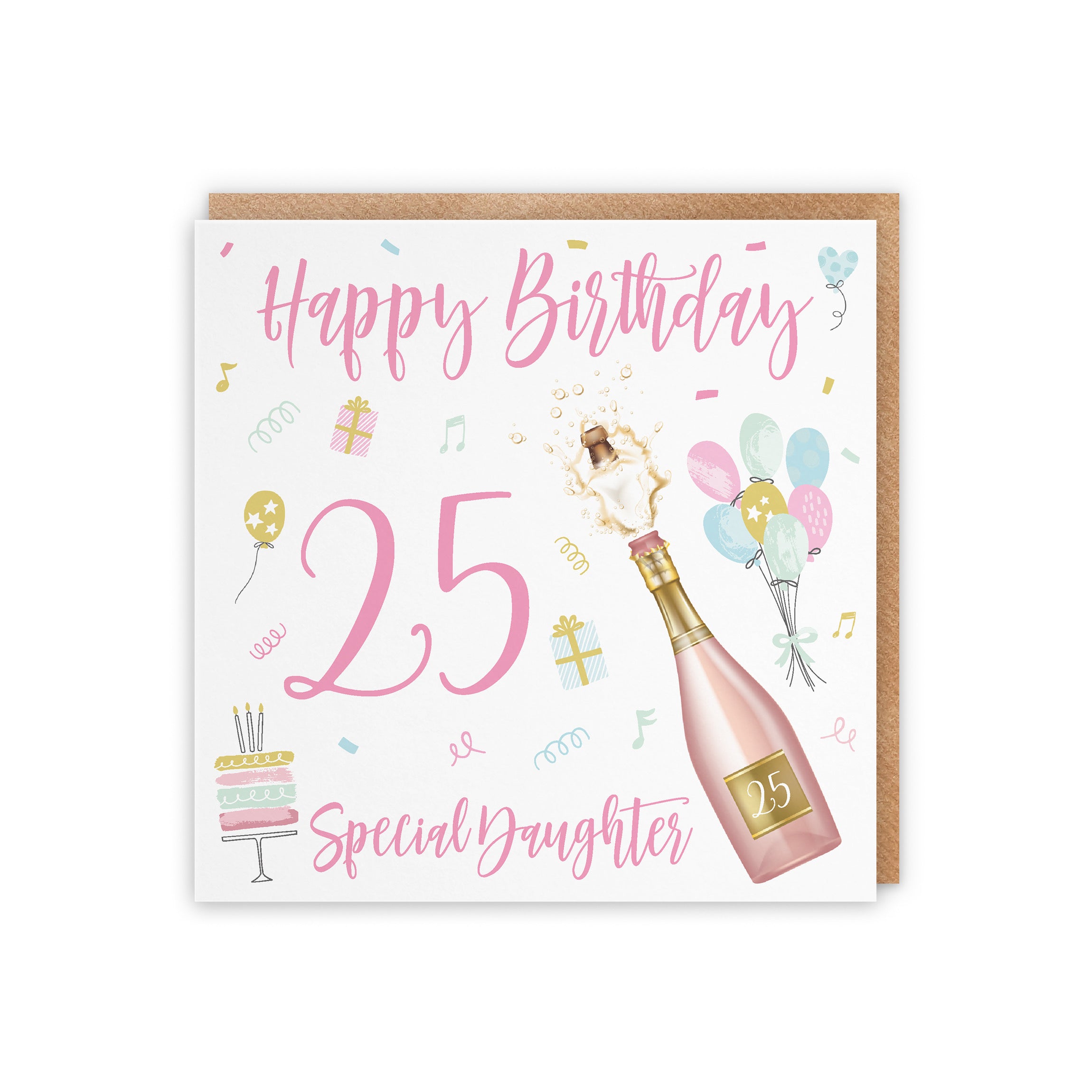 25th Daughter Birthday Card Champagne - Default Title (5056408127356)