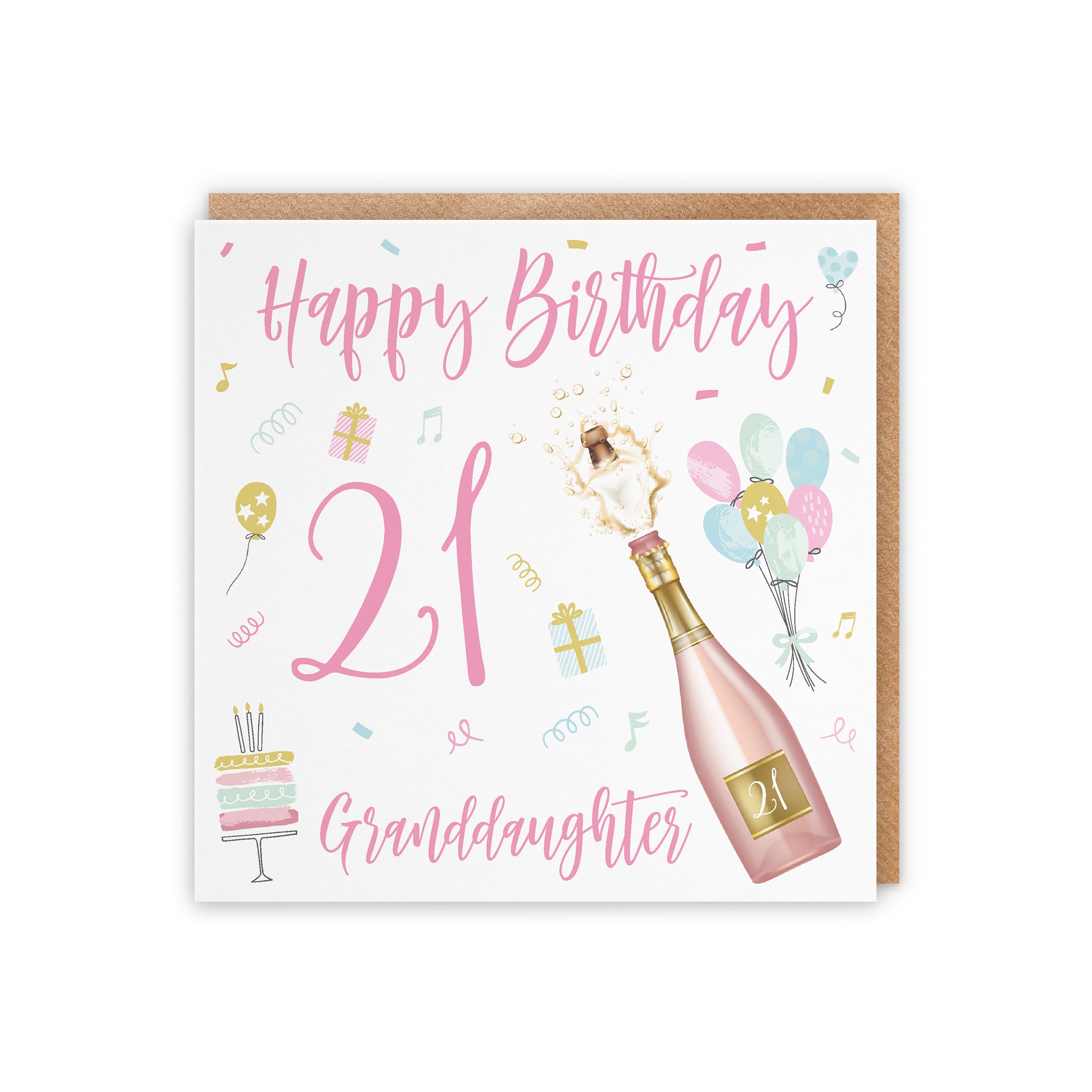 21st Granddaughter Birthday Card Champagne - Default Title (5056408127400)