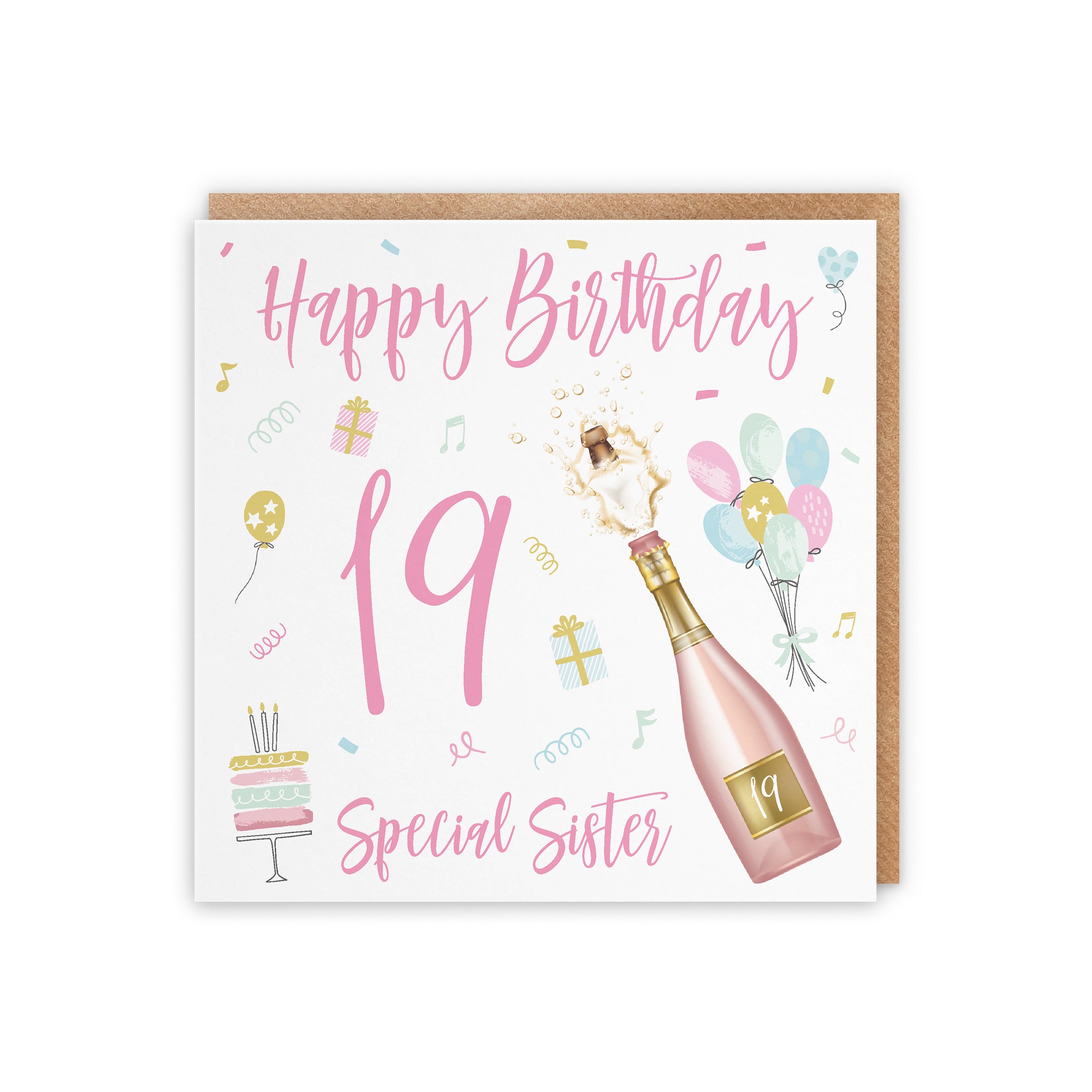 19th Sister Birthday Card Champagne - Default Title (5056408127448)