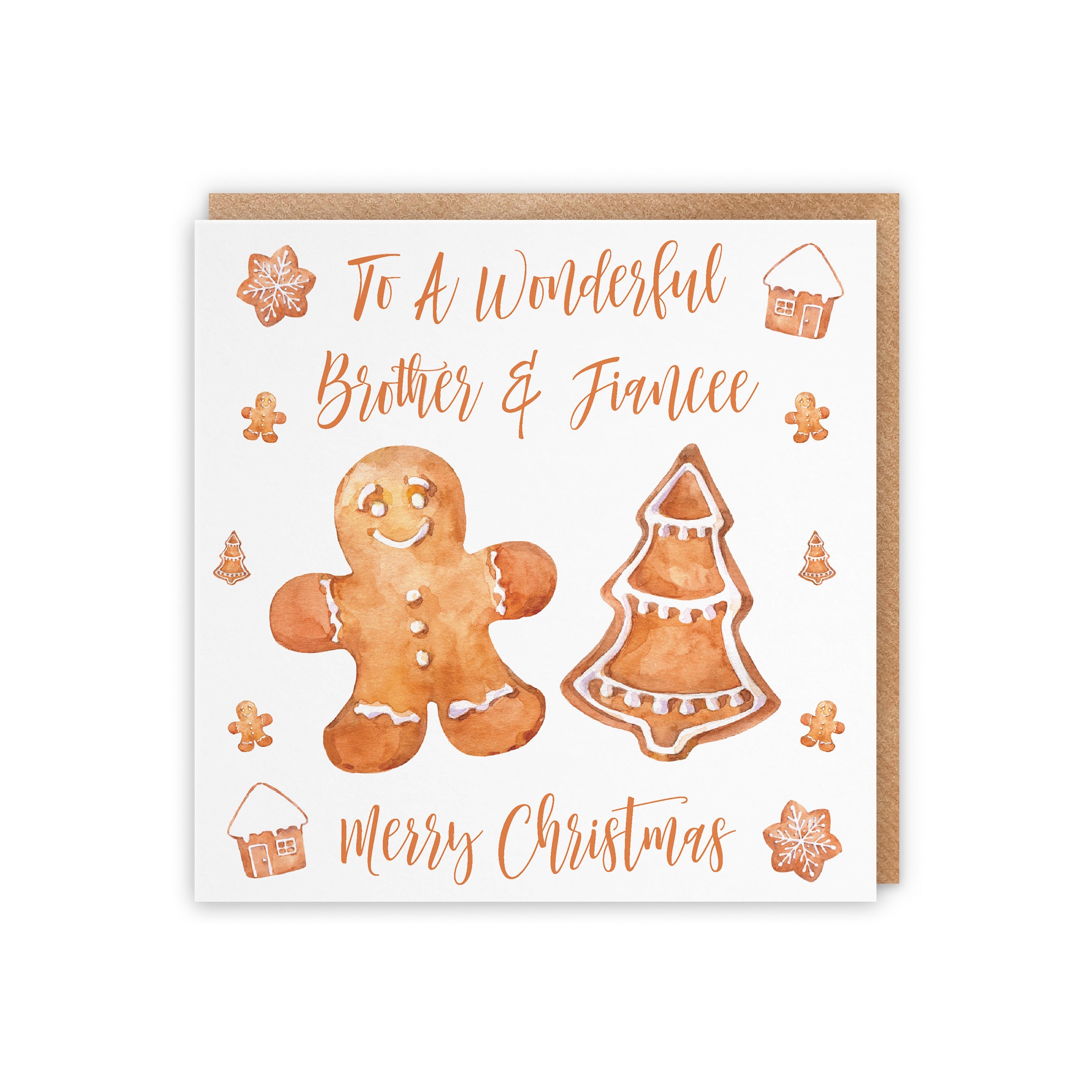 Brother And Fiancee Gingerbread Christmas Card - Default Title (5056408129398)