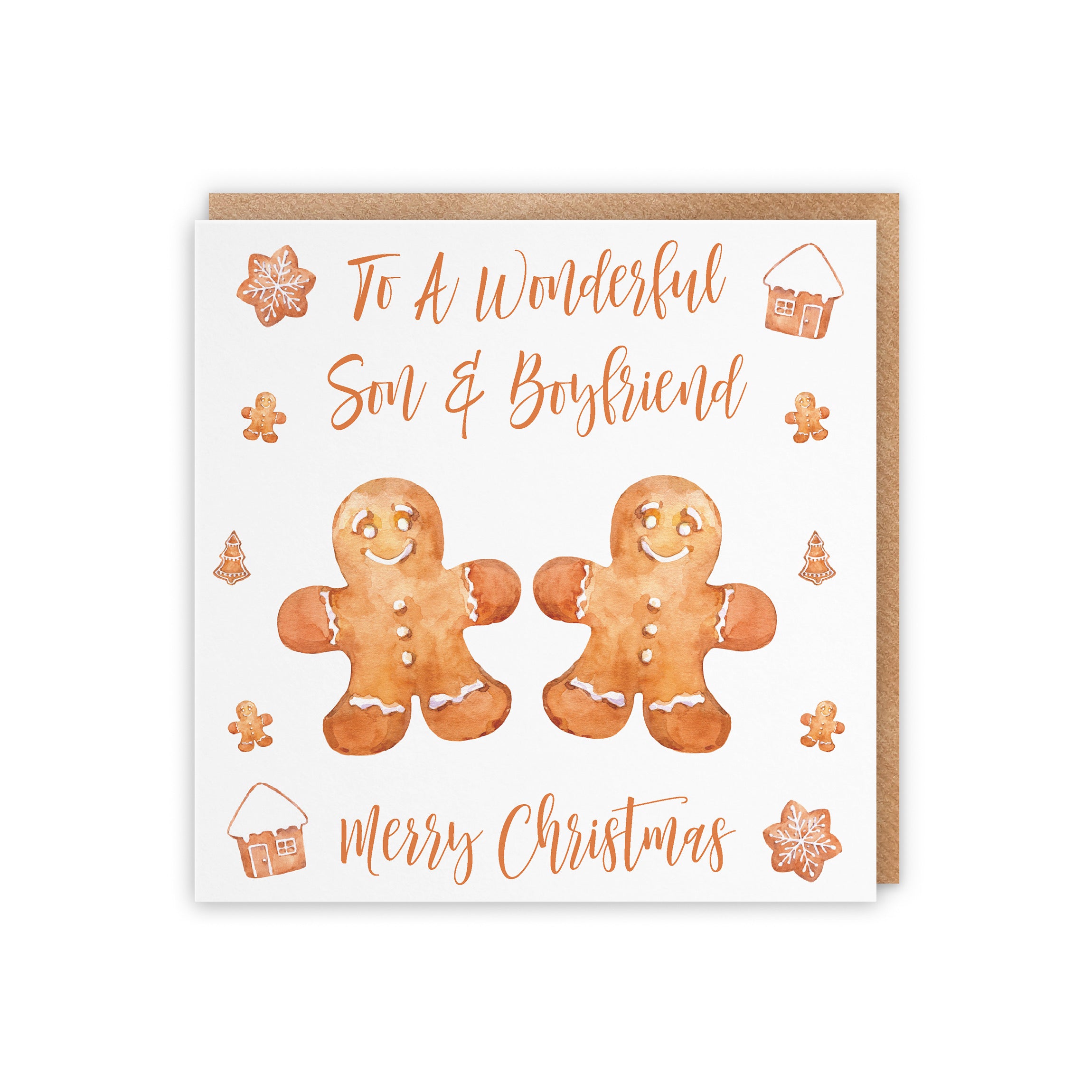 Son And Boyfriend Gingerbread Christmas Card - Default Title (5056408129657)