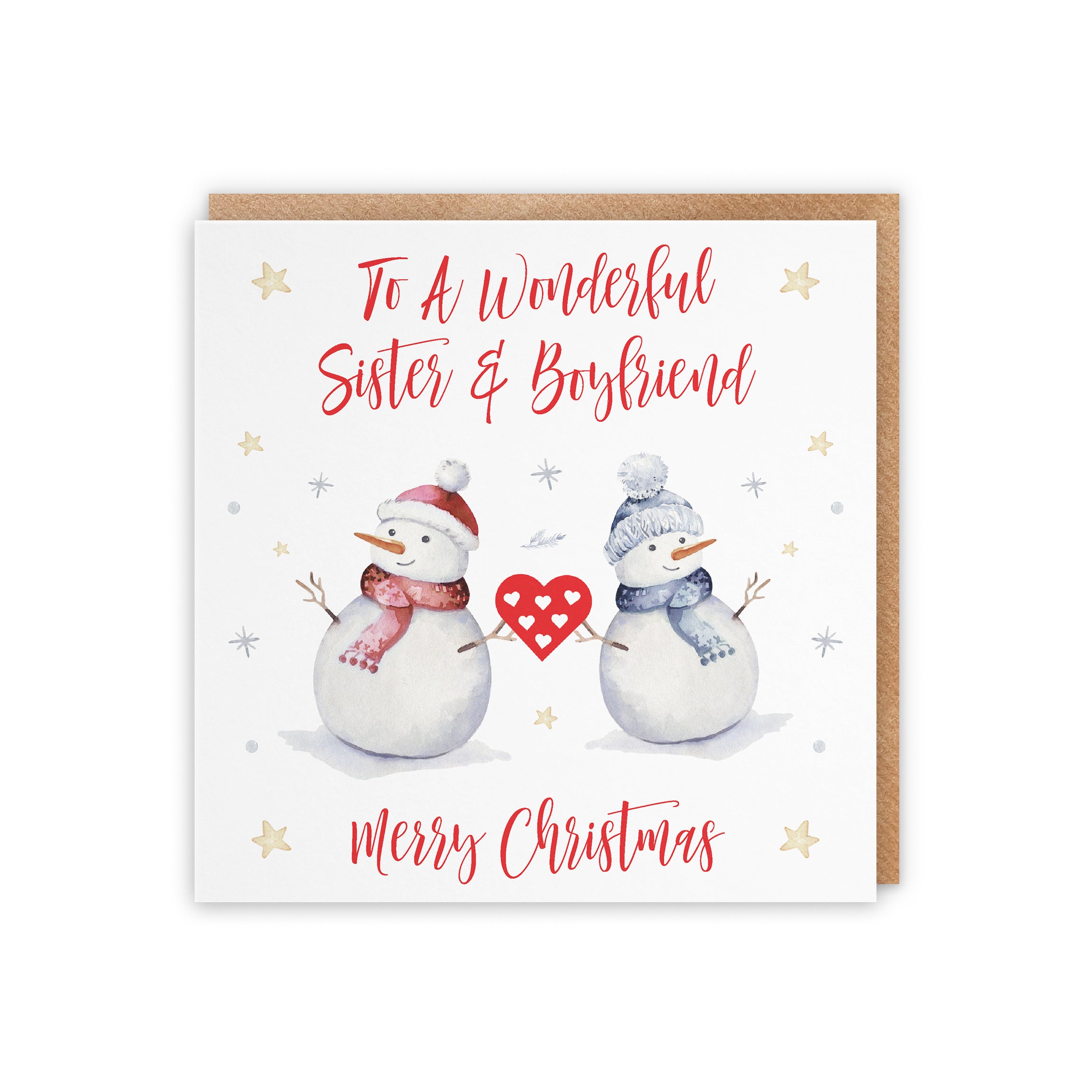 Sister And Boyfriend Snowman Christmas Card - Default Title (5056408129862)