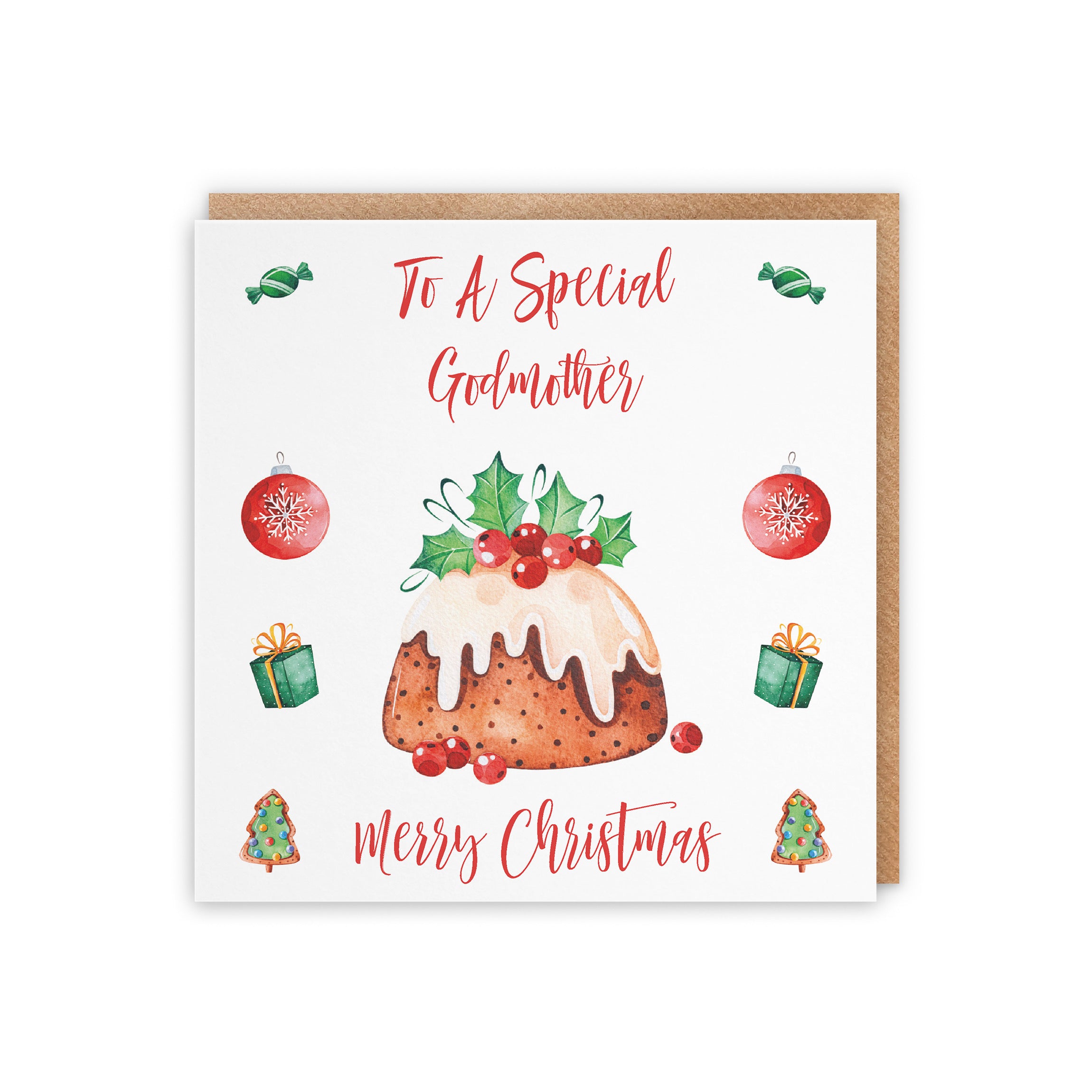 Godmother Christmas Card Christmas Pudding - Default Title (5056408131162)