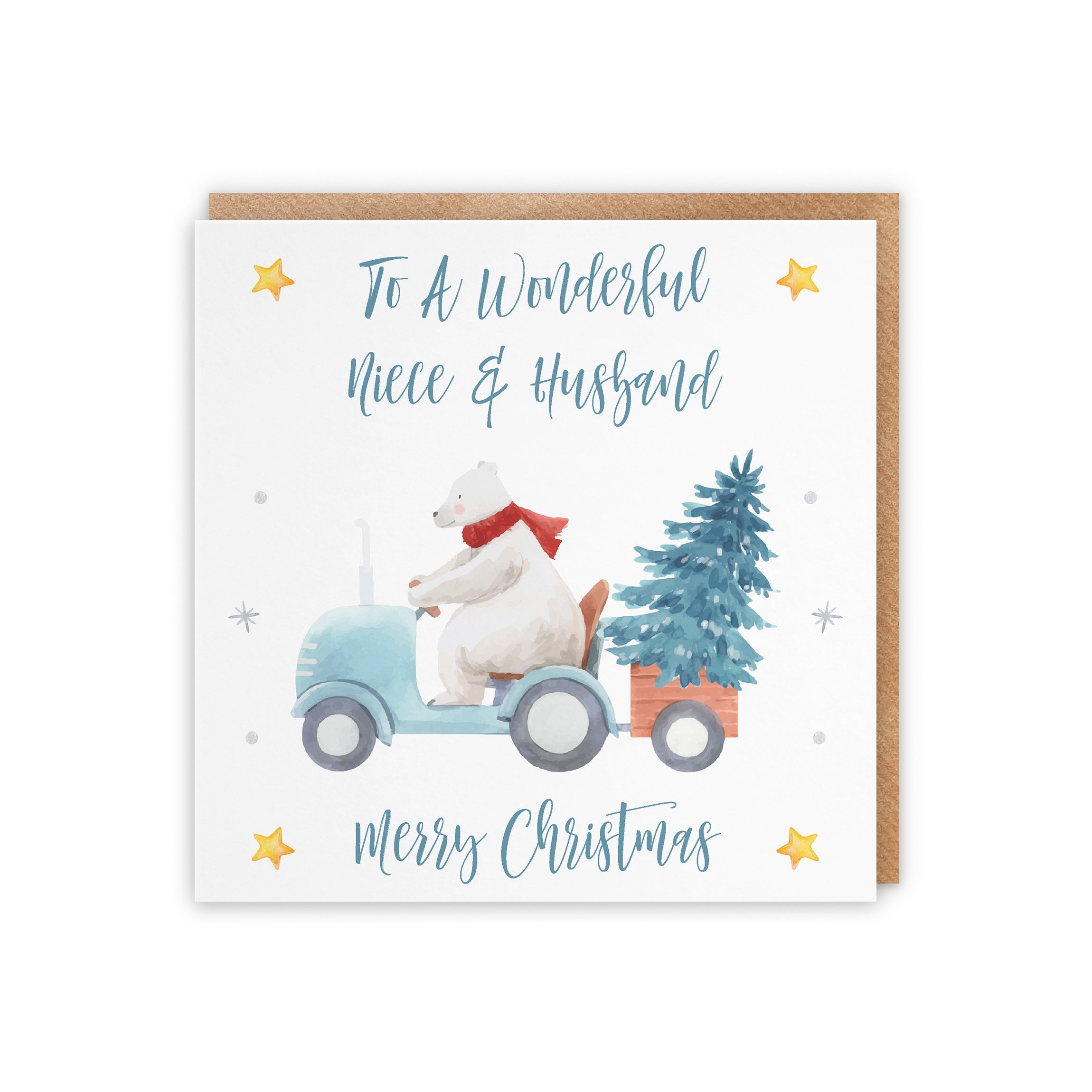 Niece And Husband Polar Bear Christmas Card - Default Title (5056408131537)