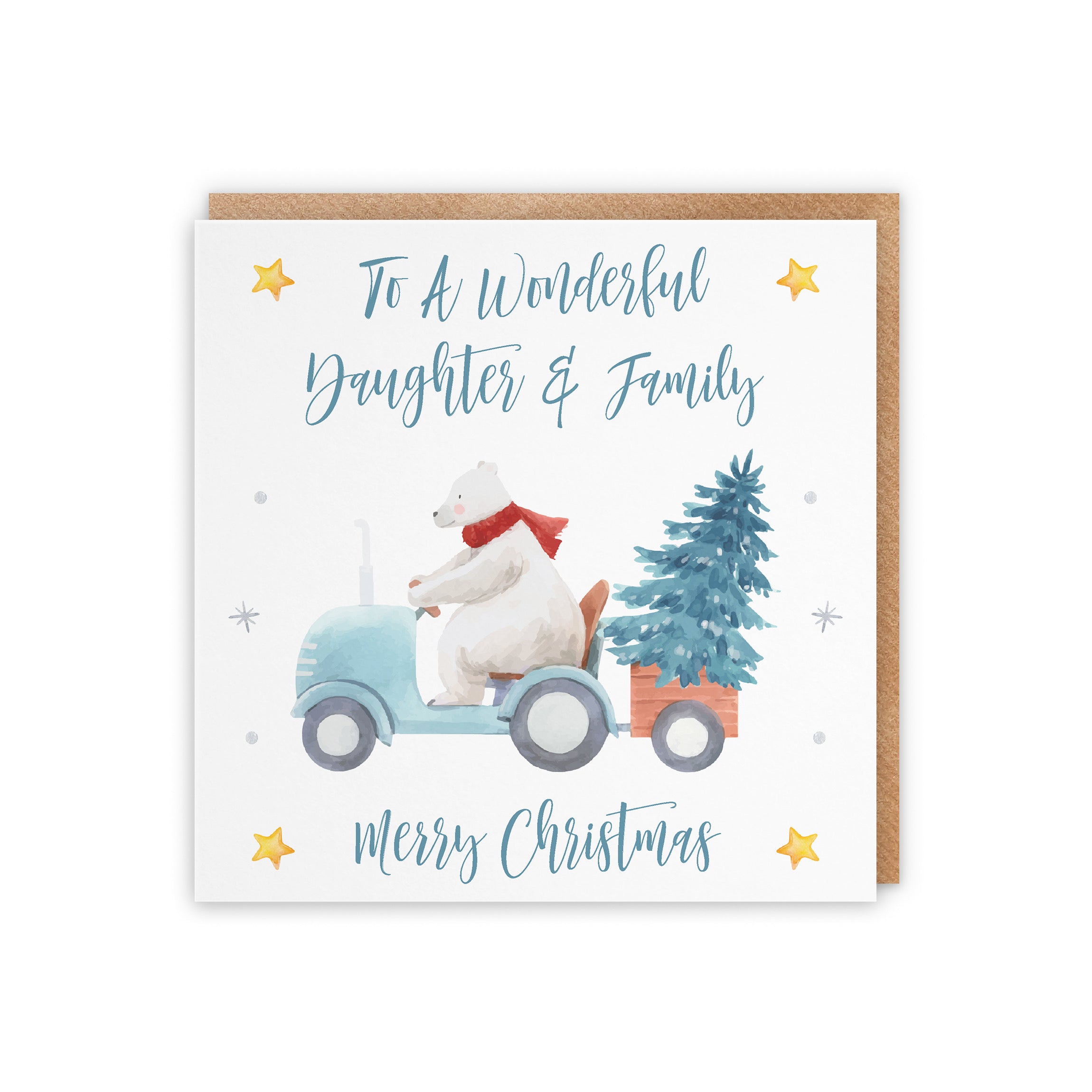 Daughter And Family Polar Bear Christmas Card - Default Title (5056408131704)