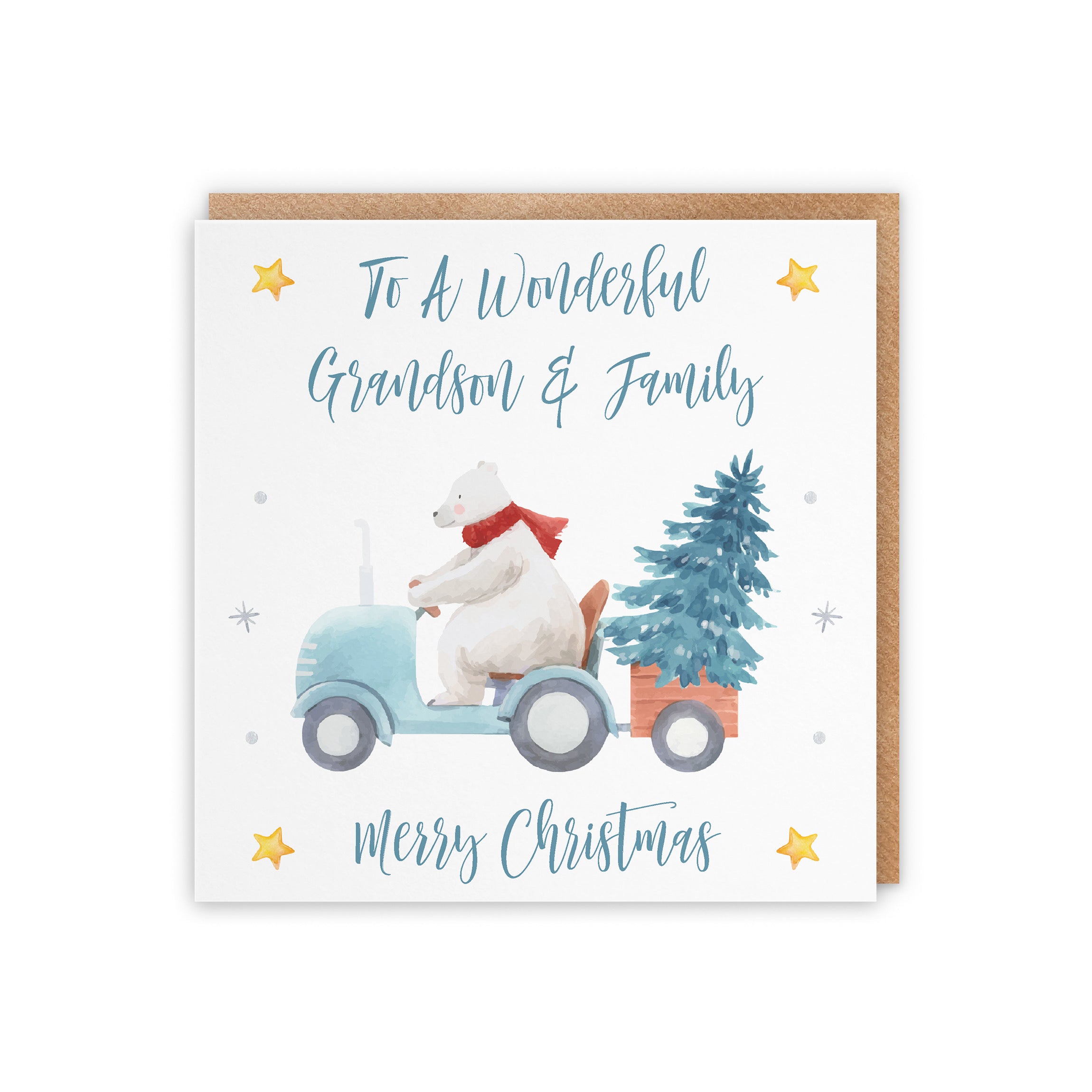 Grandson And Family Polar Bear Christmas Card - Default Title (5056408131841)