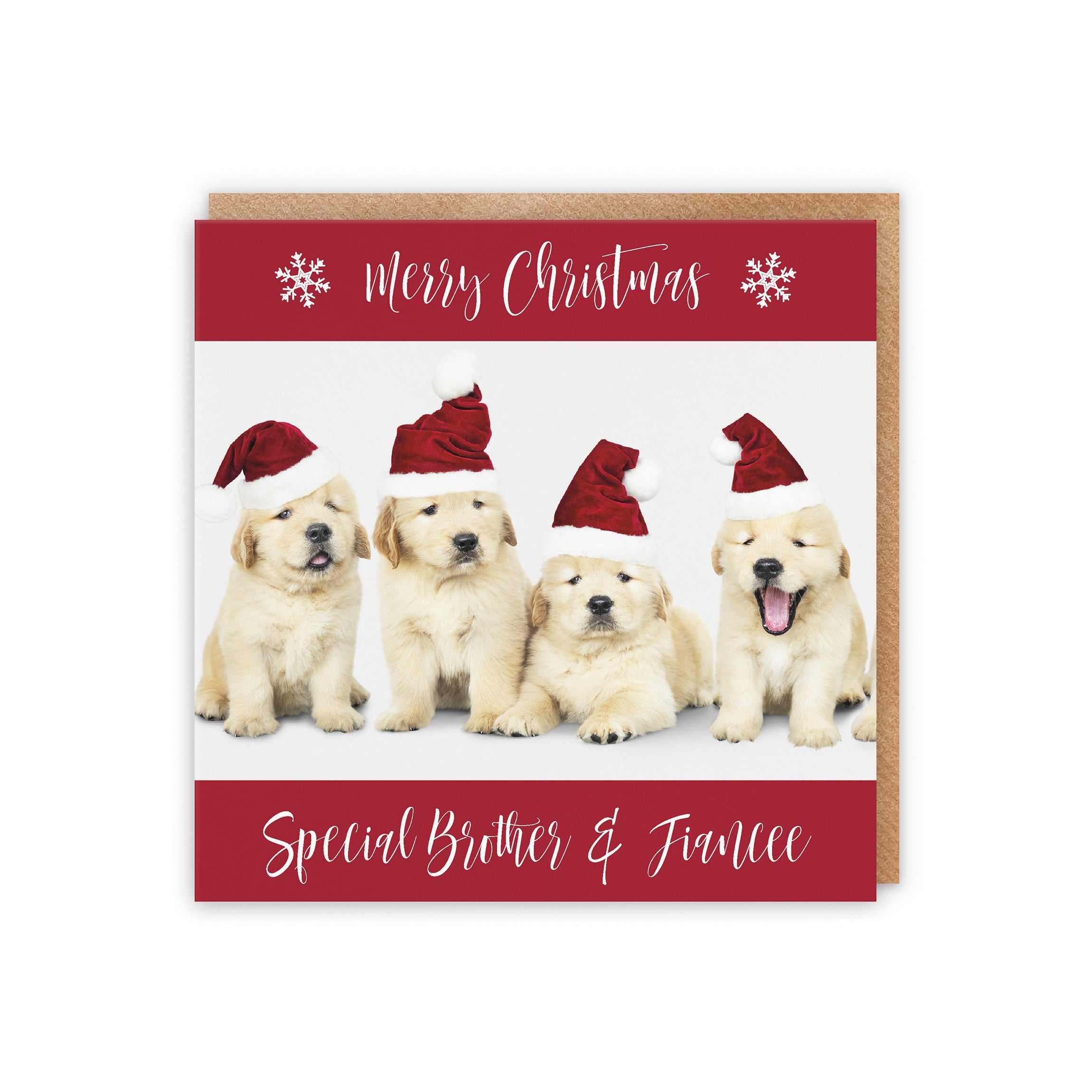 Brother And Fiancee Puppy Christmas Card - Default Title (5056408132220)