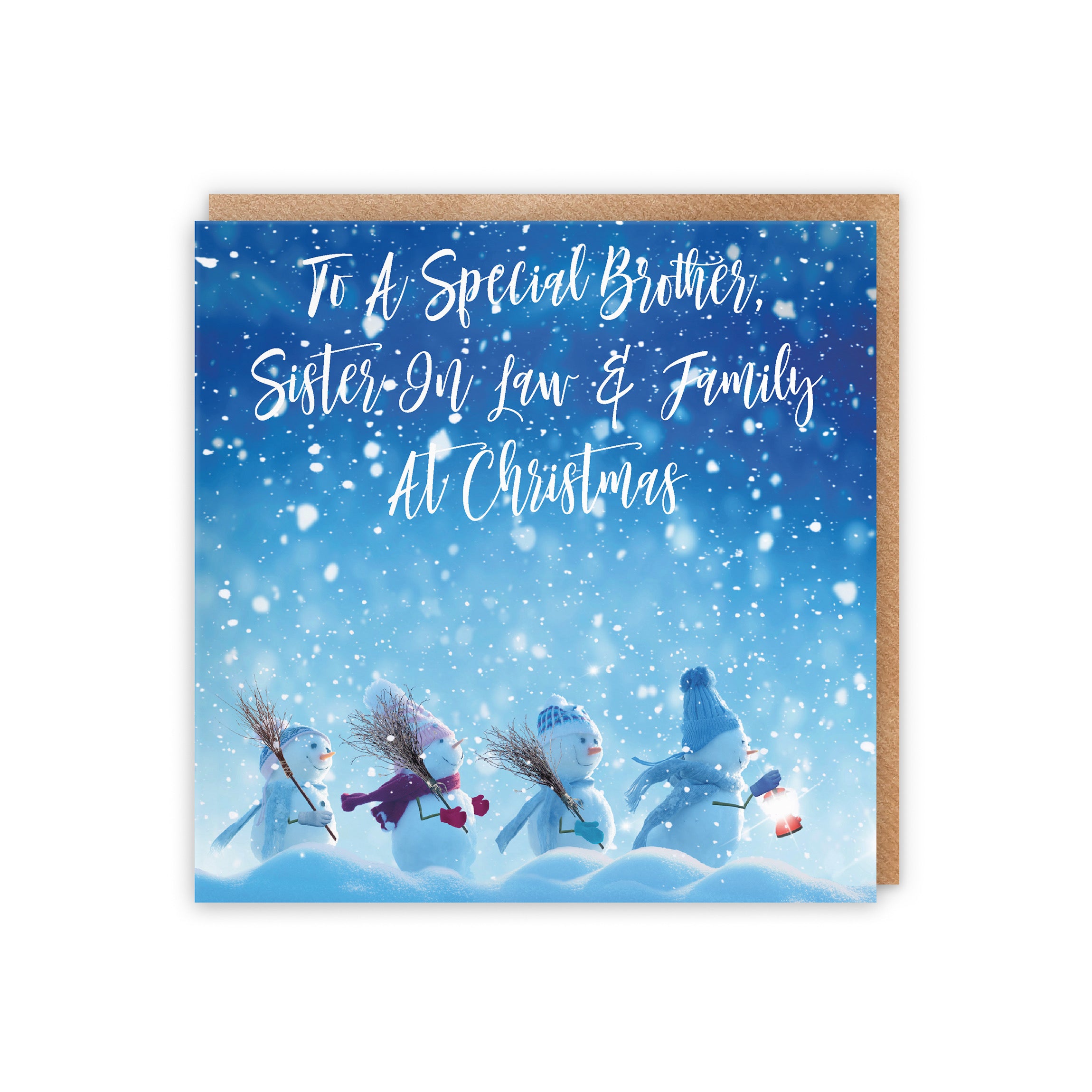 Brother, Sister In Law And Family Snow People Christmas Card - Default Title (5056408134569)