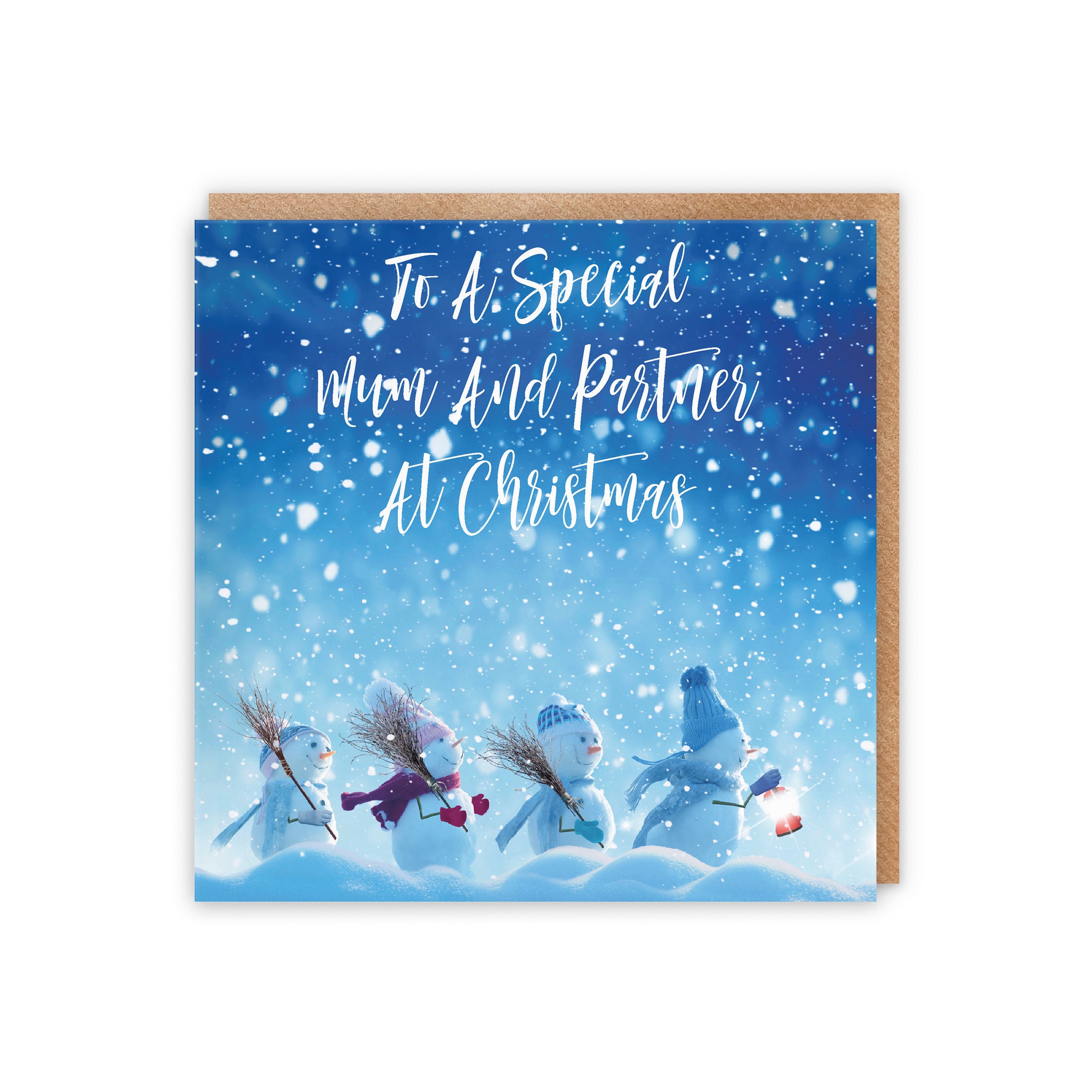 Mum And Partner Snow People Christmas Card - Default Title (5056408134835)