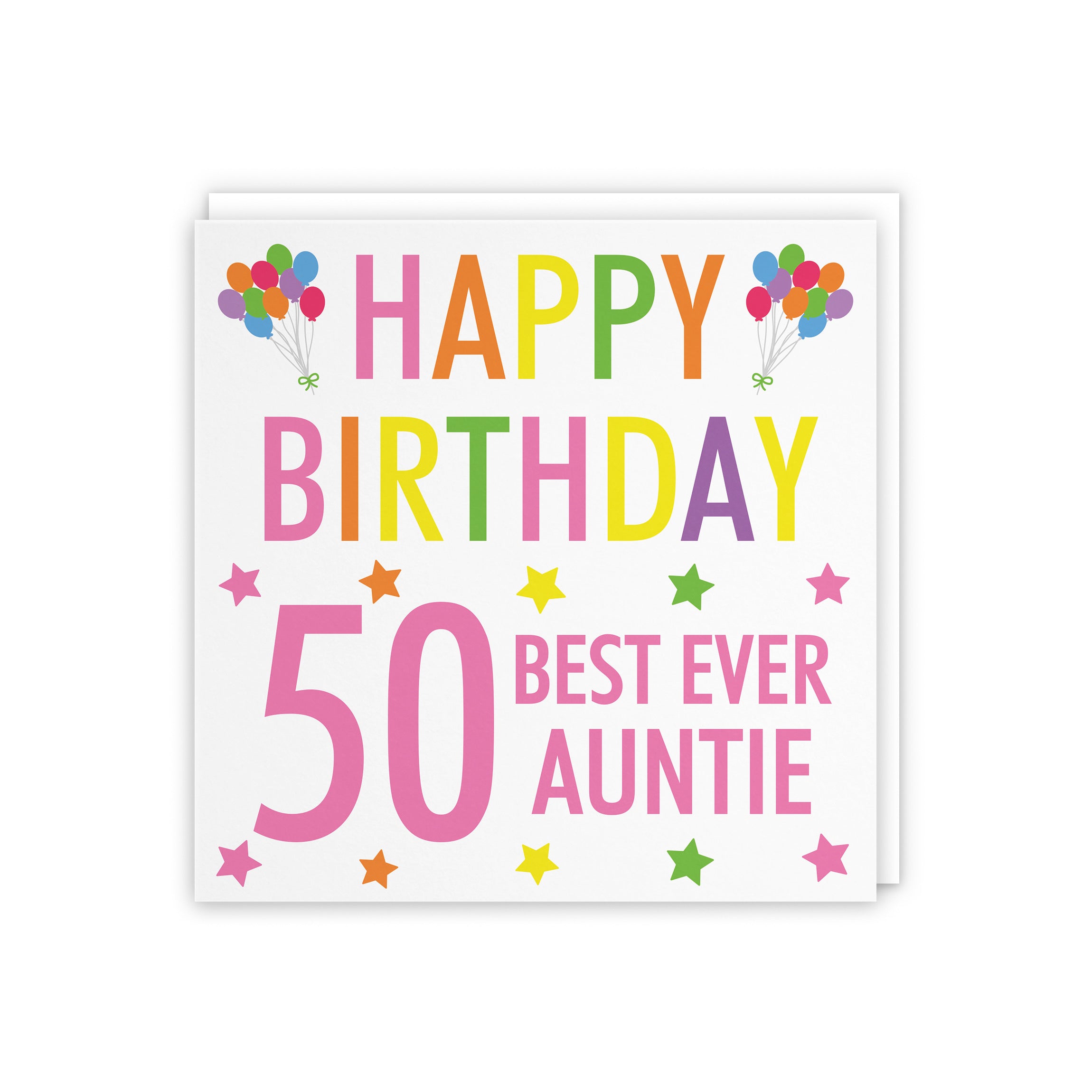 50th Auntie Birthday Card Colourful - Default Title (5056408135290)