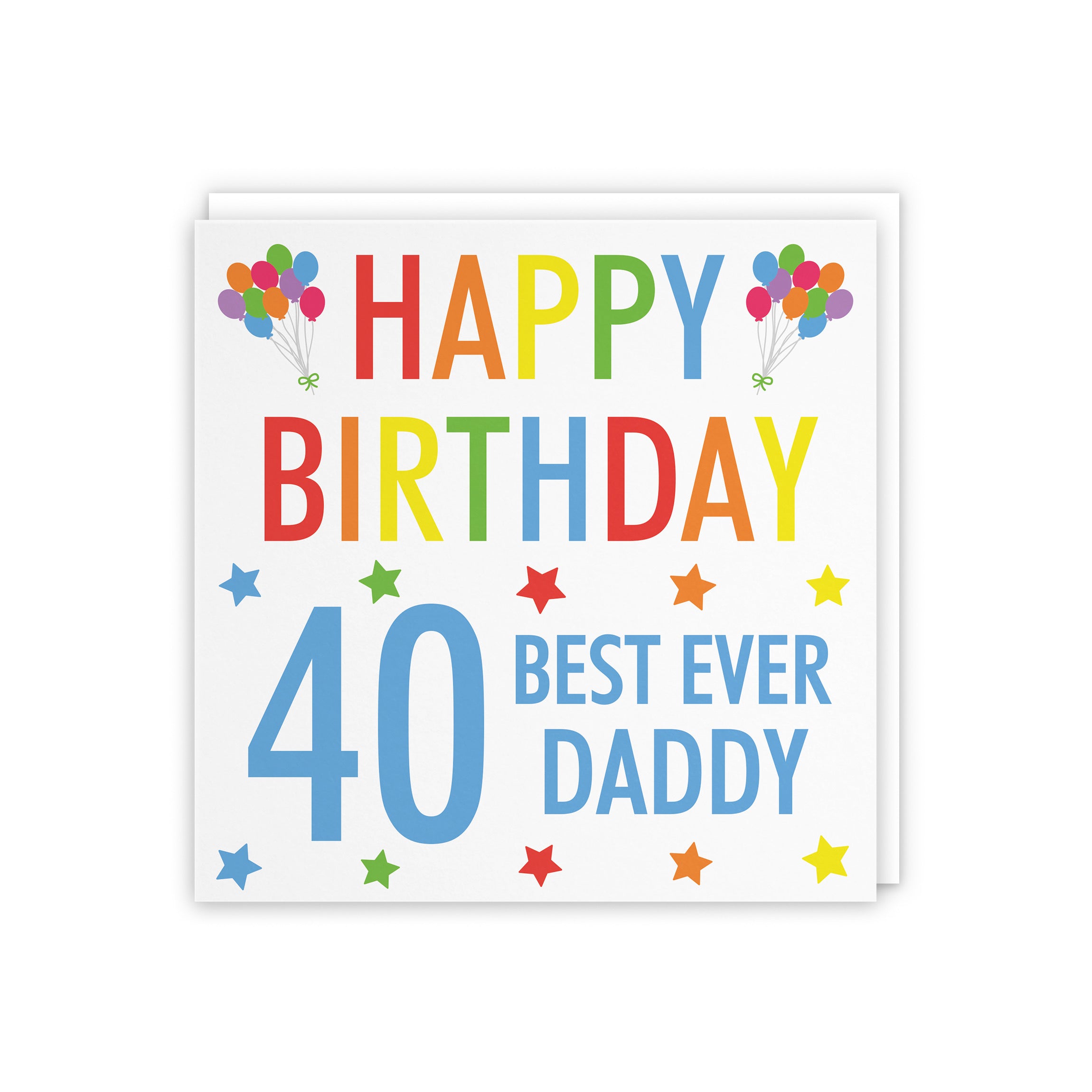 40th Daddy Birthday Card Colourful - Default Title (5056408135351)