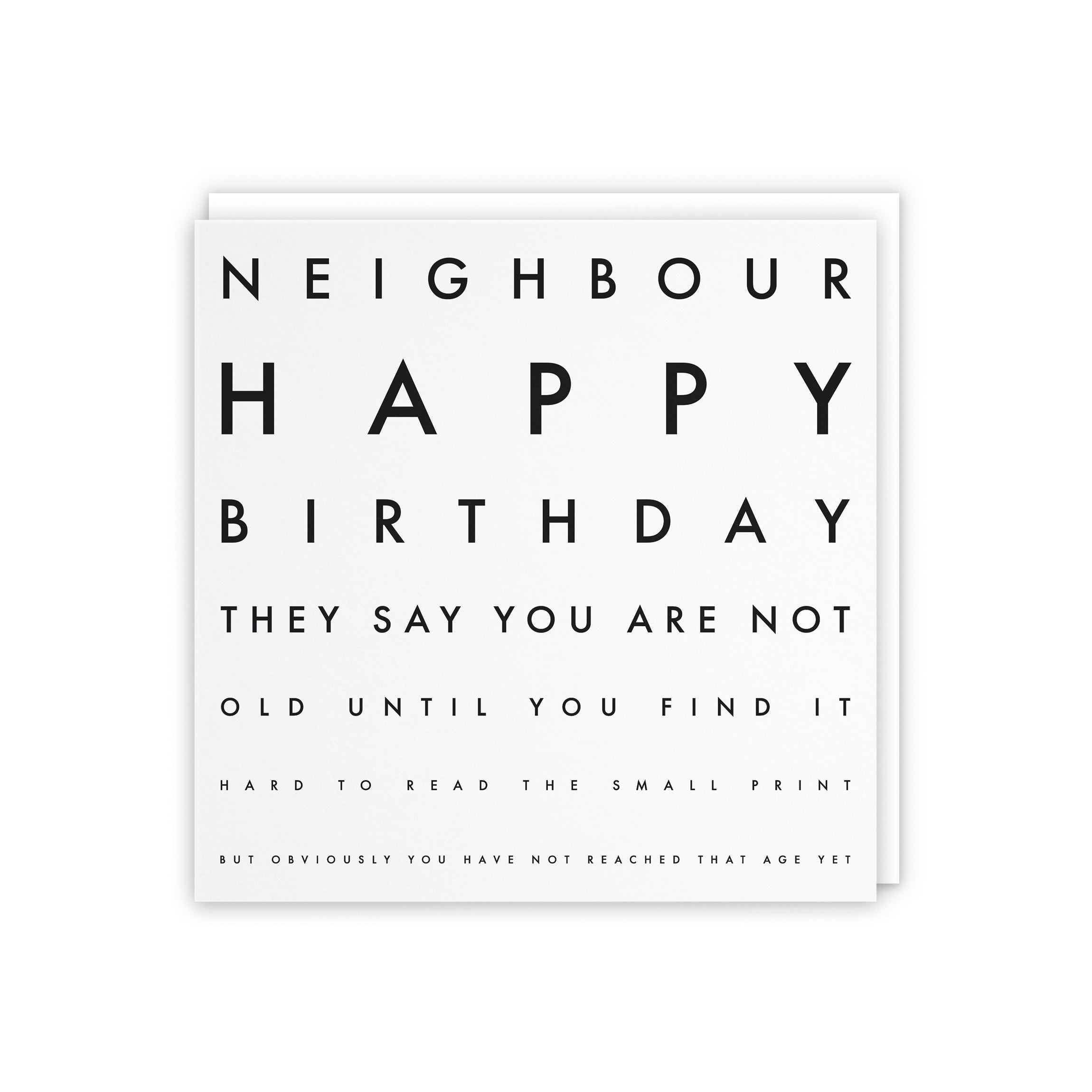 Neighbour Funny Eye Sight Birthday Card Letters - Default Title (5056408136938)