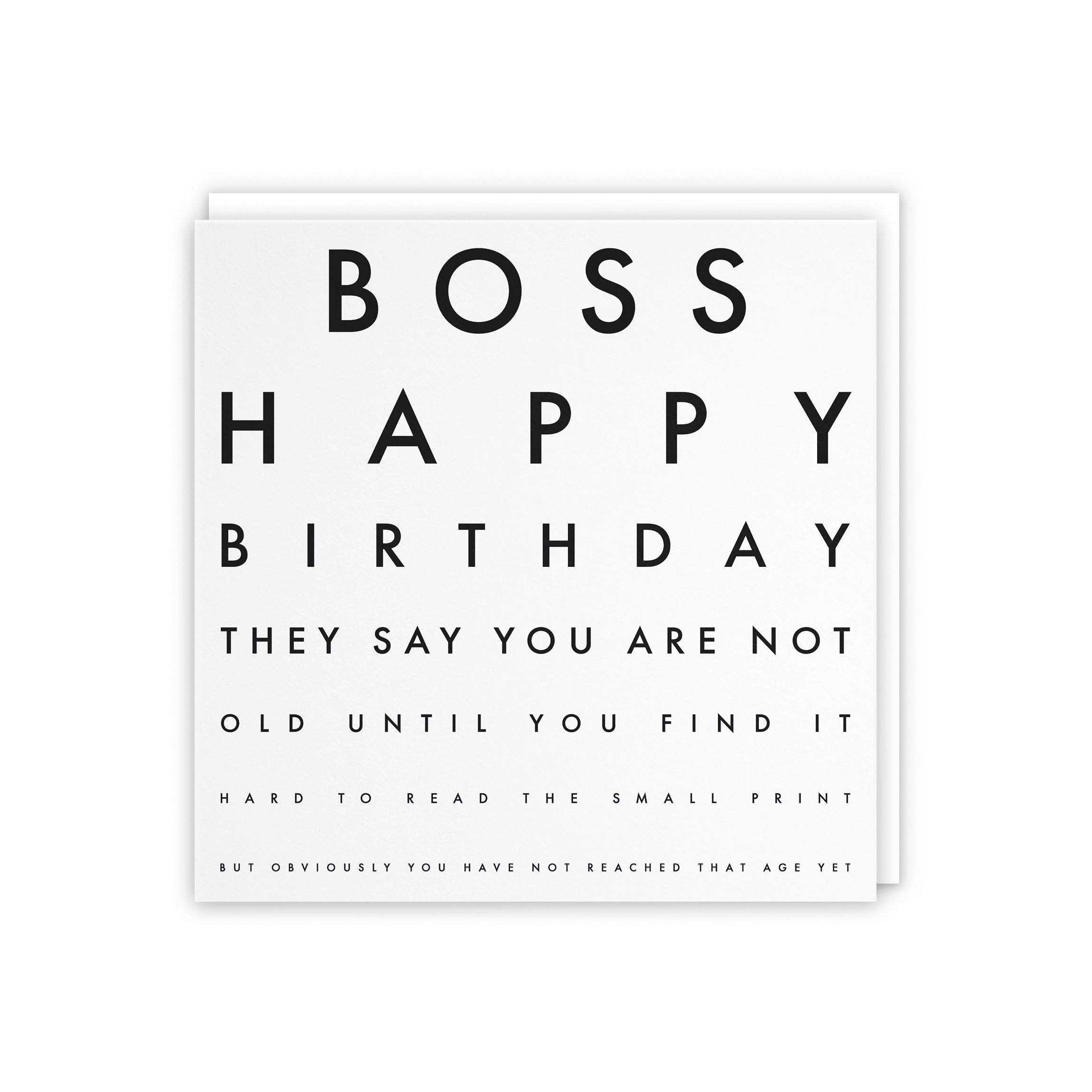 Boss Funny Eye Sight Birthday Card Letters - Default Title (5056408136945)