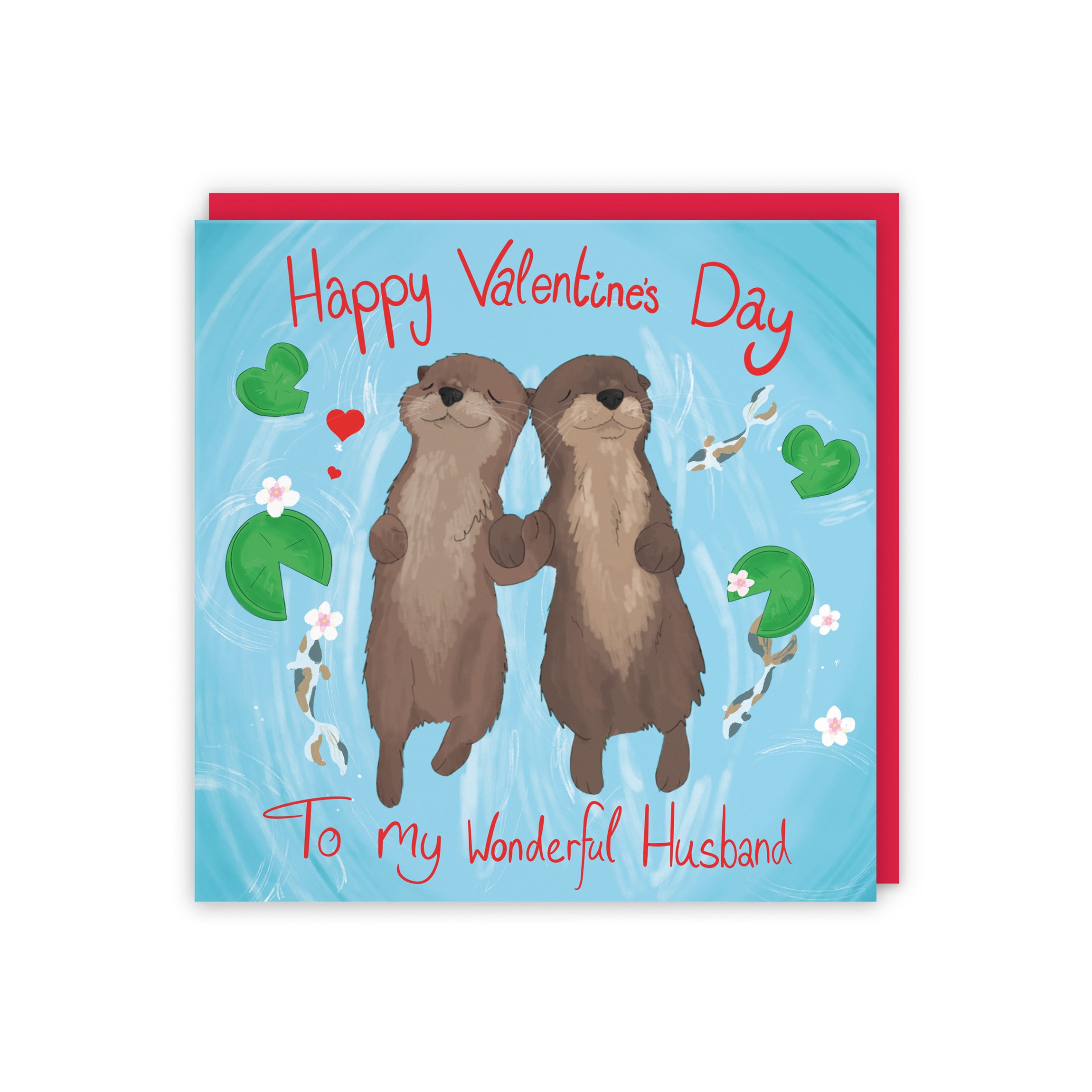 Husband Otters Valentine's Day Card Cute Animals - Default Title (5056408139656)