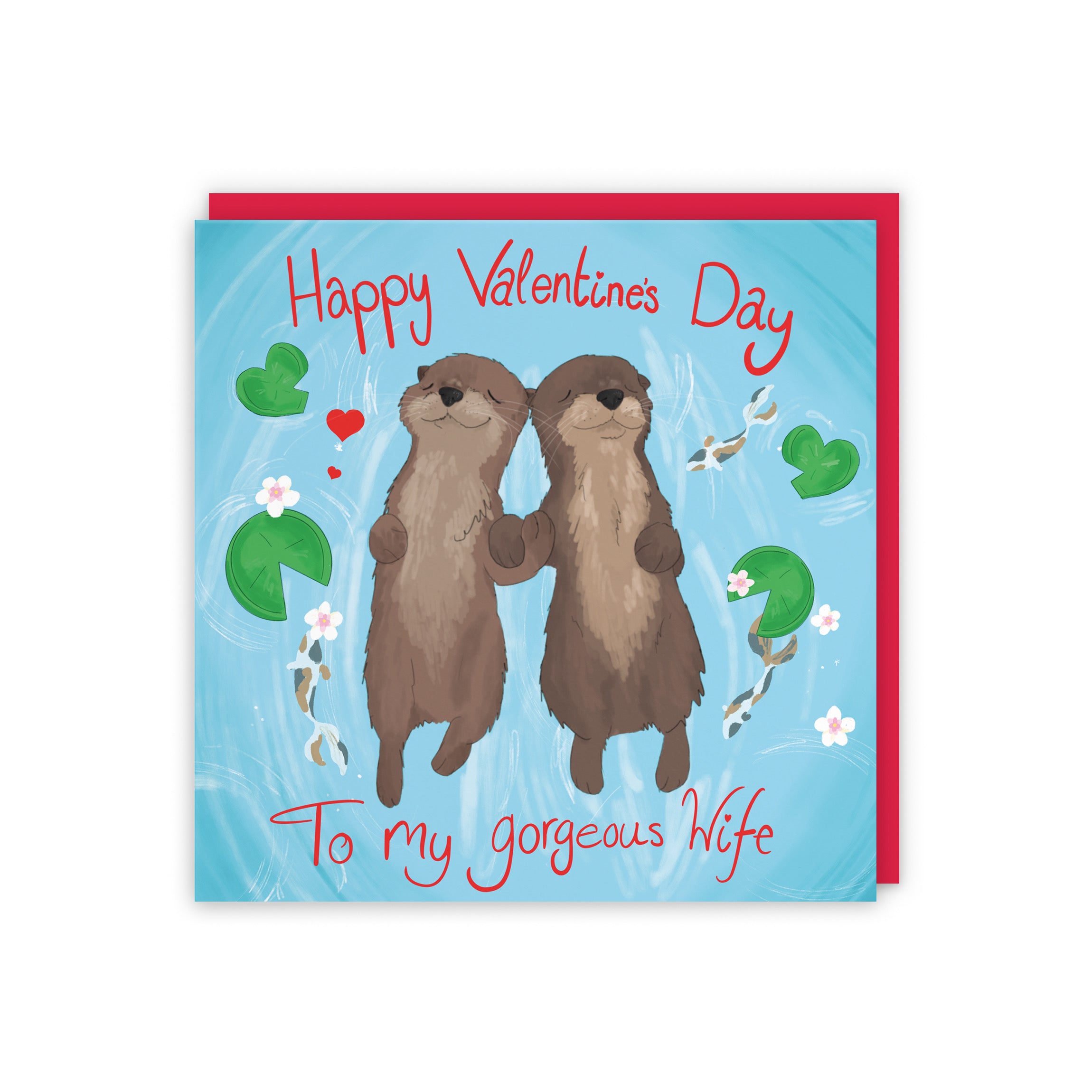 Wife Otters Valentine's Day Card Cute Animals - Default Title (5056408139694)