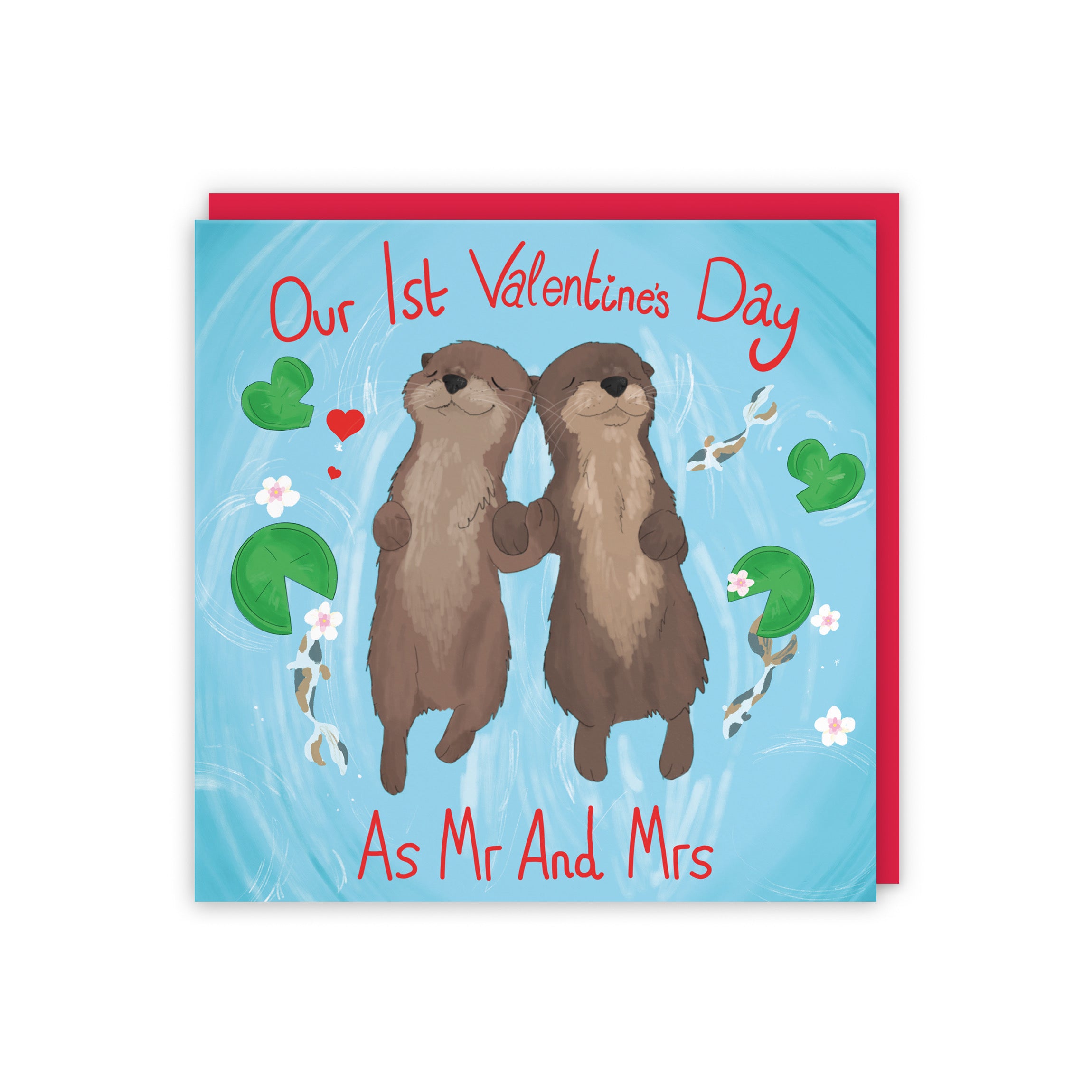 1st Otters Married Valentine's Day Card Cute Animals - Default Title (5056408139731)