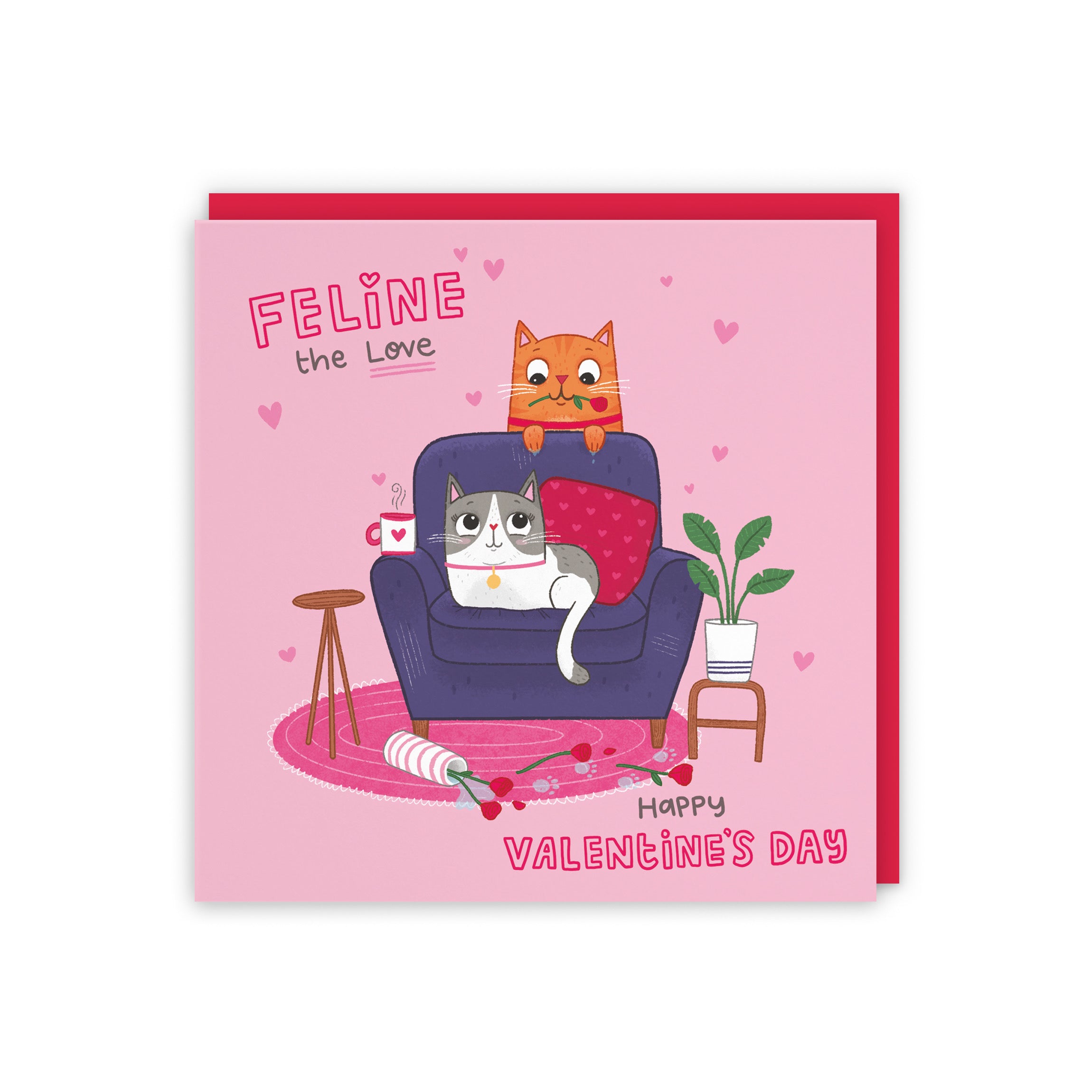 Cute Cat Valentine's Day Card Iconic - Default Title (5056408140010)