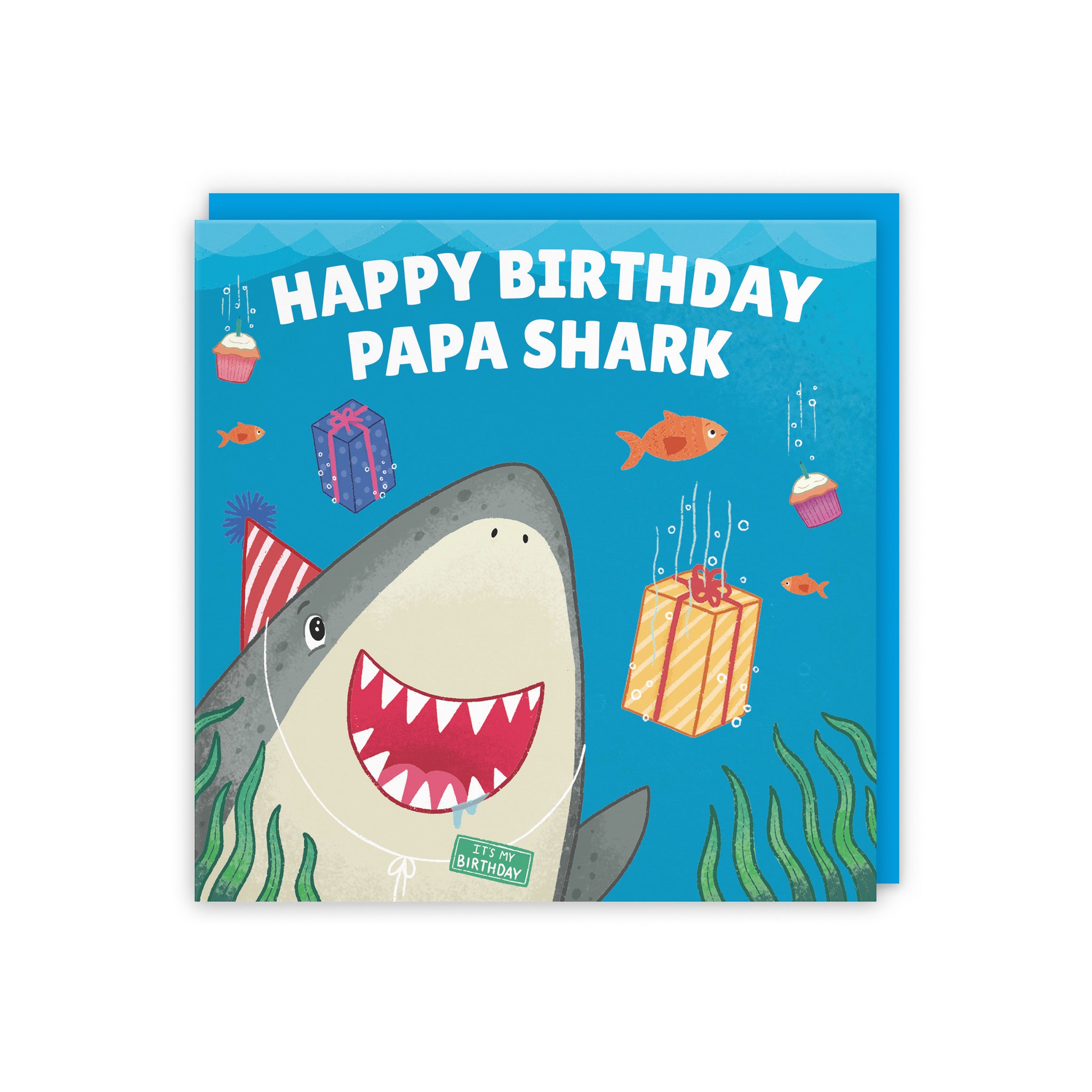 Papa Cute Shark Birthday Card Ocean - Default Title (5056408142779)