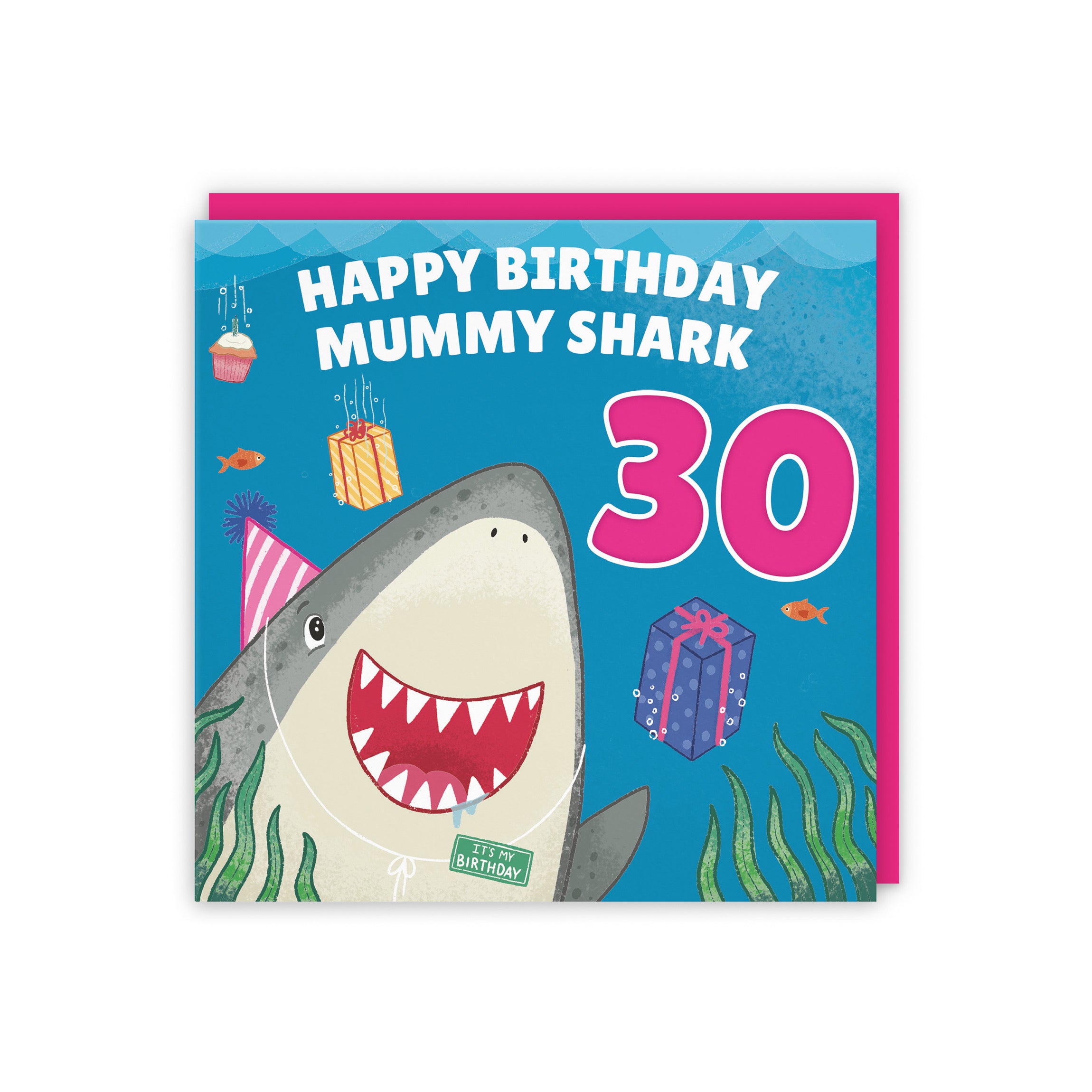 30th Mummy Cute Shark Birthday Card Ocean - Default Title (5056408143004)