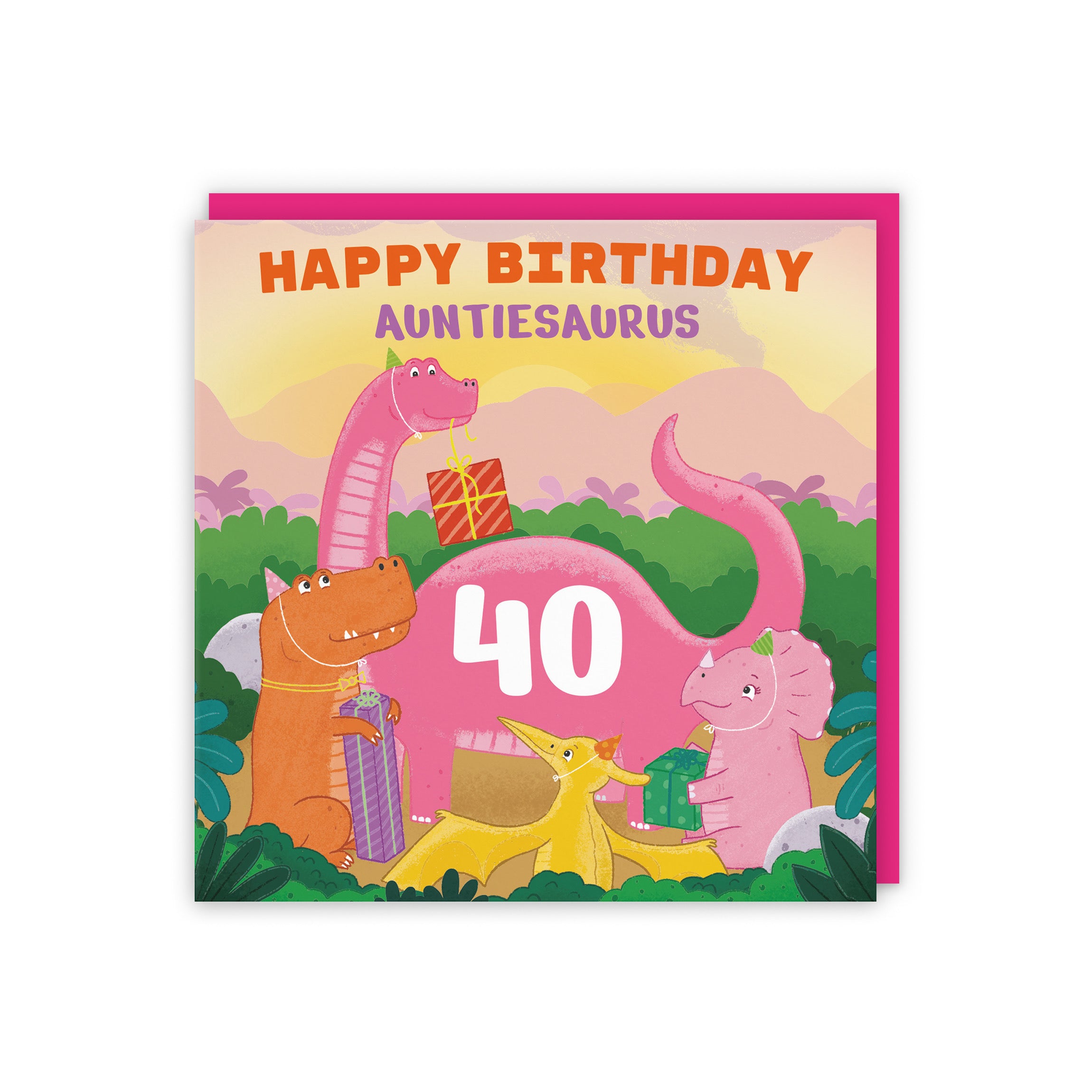 40th Auntie Dinosaur Party Birthday Card Imagination - Default Title (5056408146814)