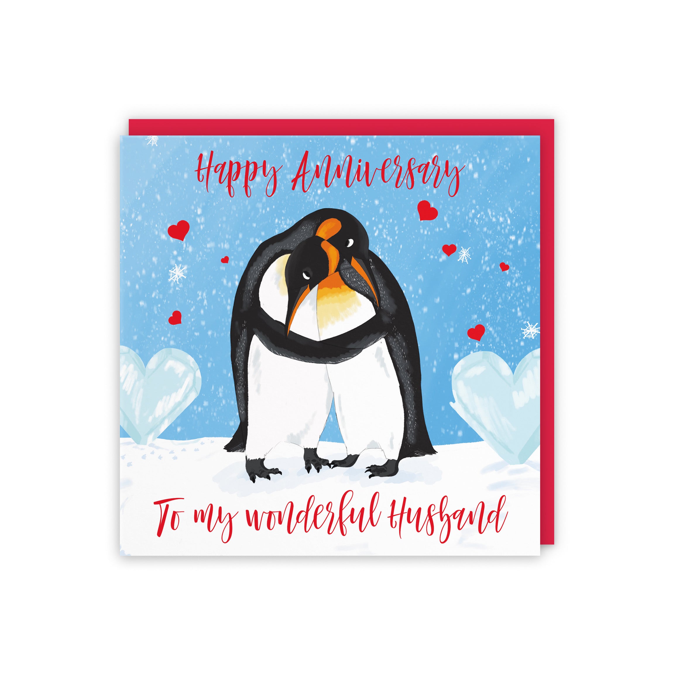 Husband Penguins Anniversary Card Cute Animals - Default Title (5056408149846)