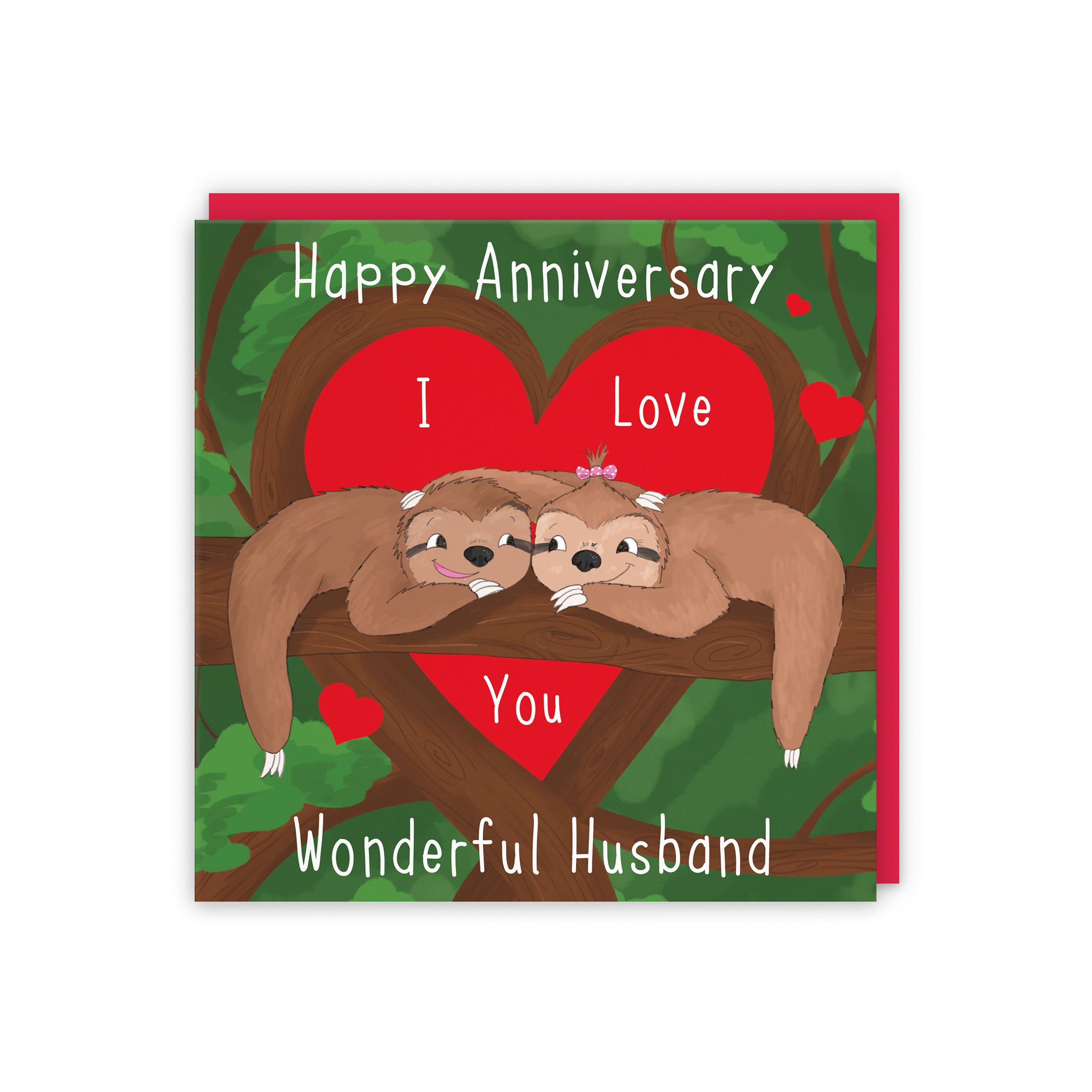 Husband Sloths Anniversary Card Cute Animals - Default Title (5056408150064)