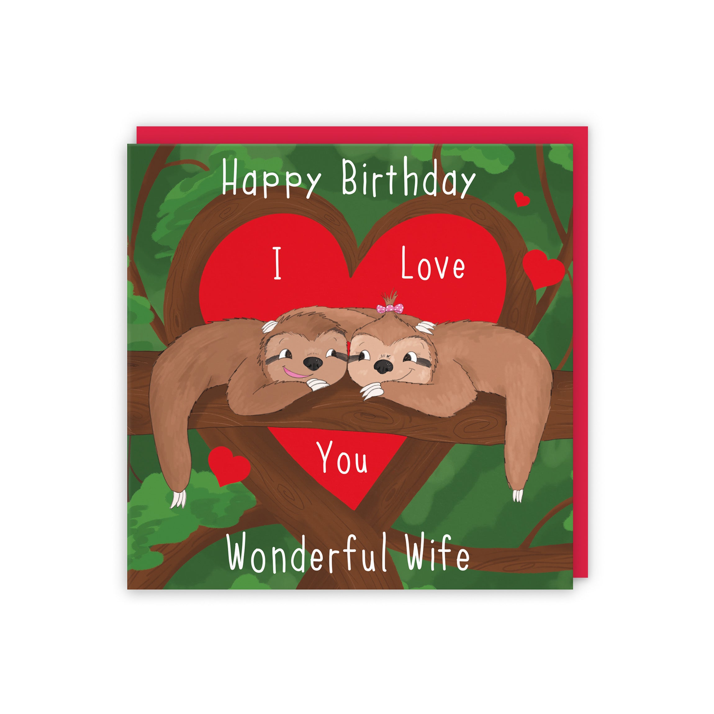 Wife Sloth Birthday Card Cute Animals - Default Title (5056408150095)