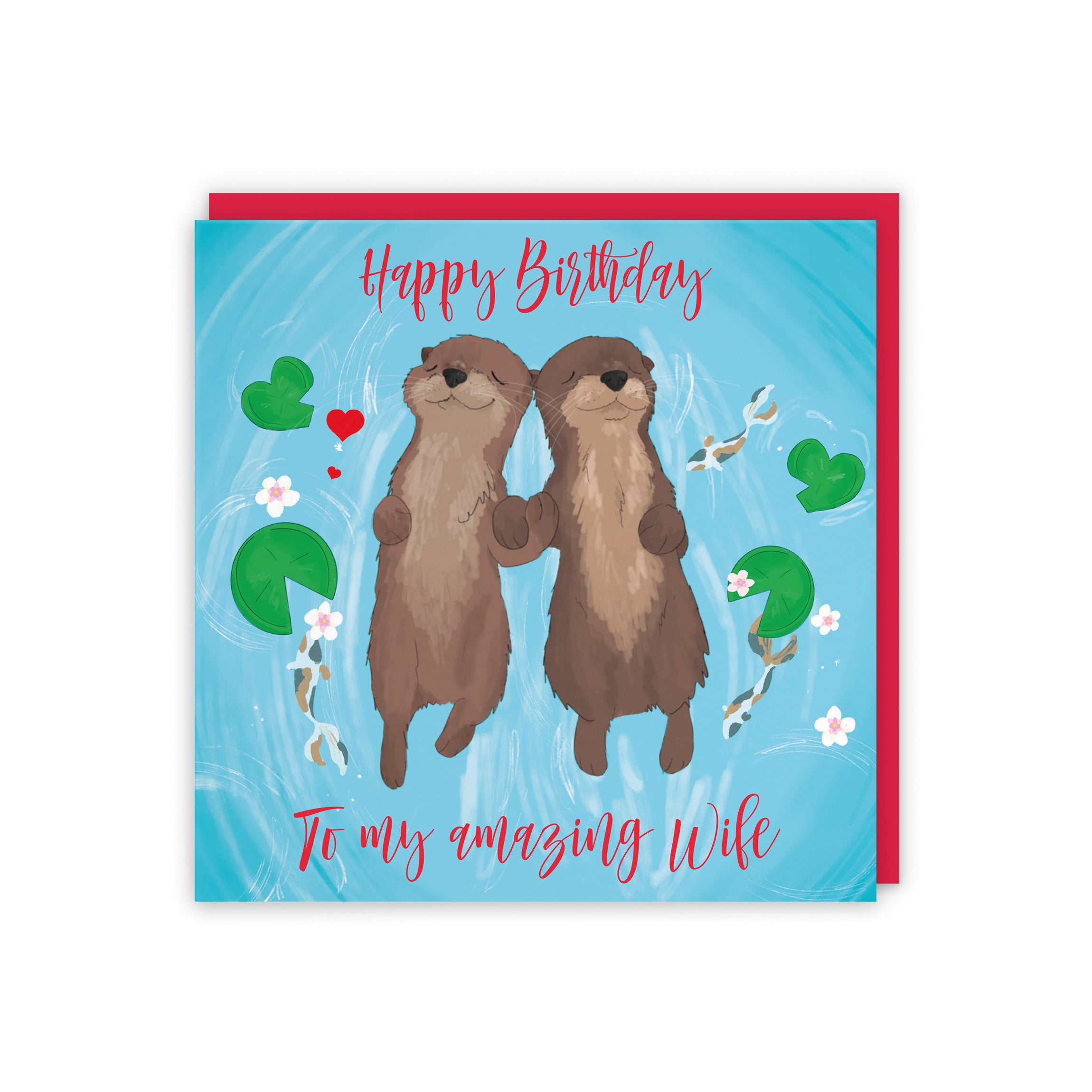 Wife Otters Birthday Card Cute Animals - Default Title (5056408150194)