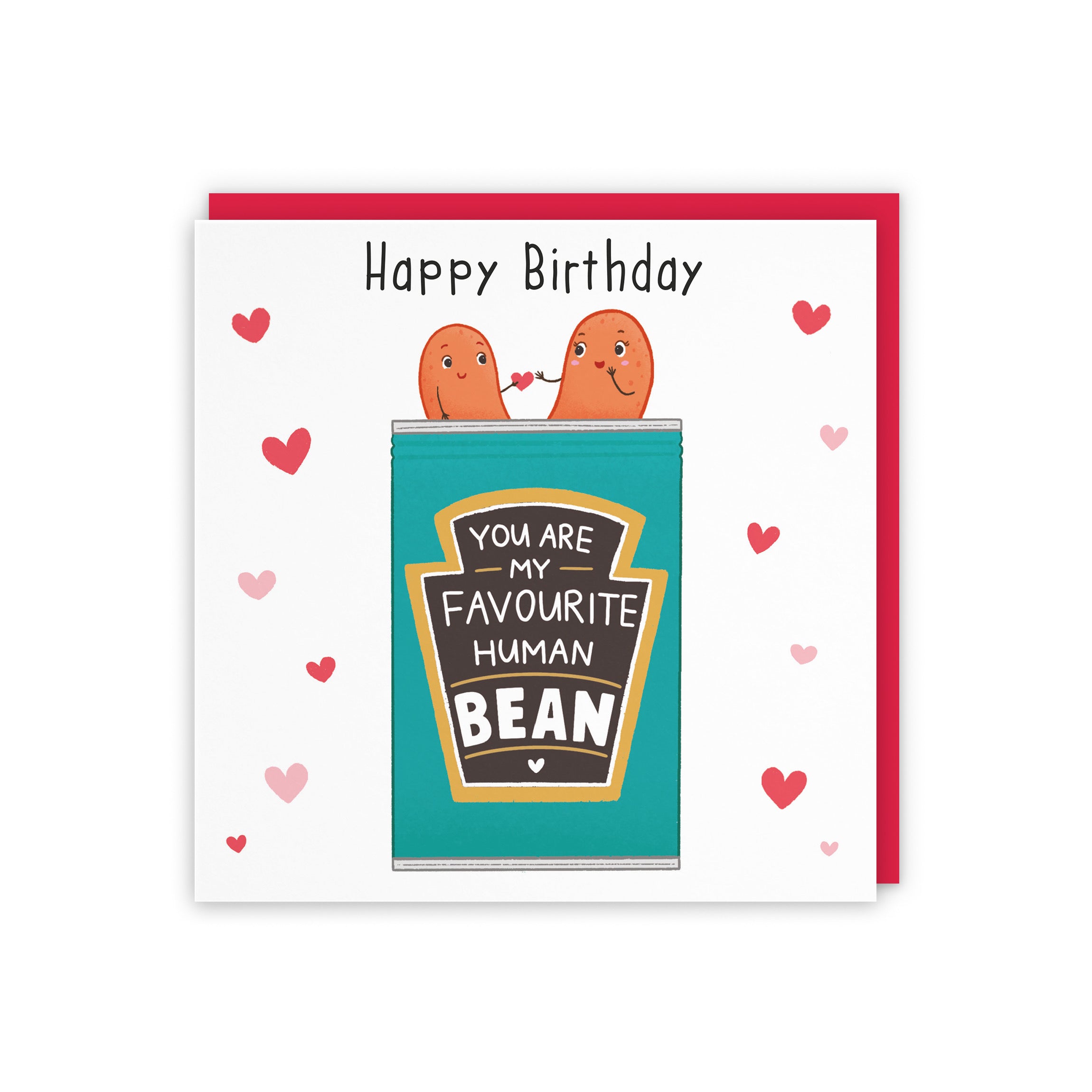 Favourite Bean Birthday Card Hearts Iconic - Default Title (5056408150620)