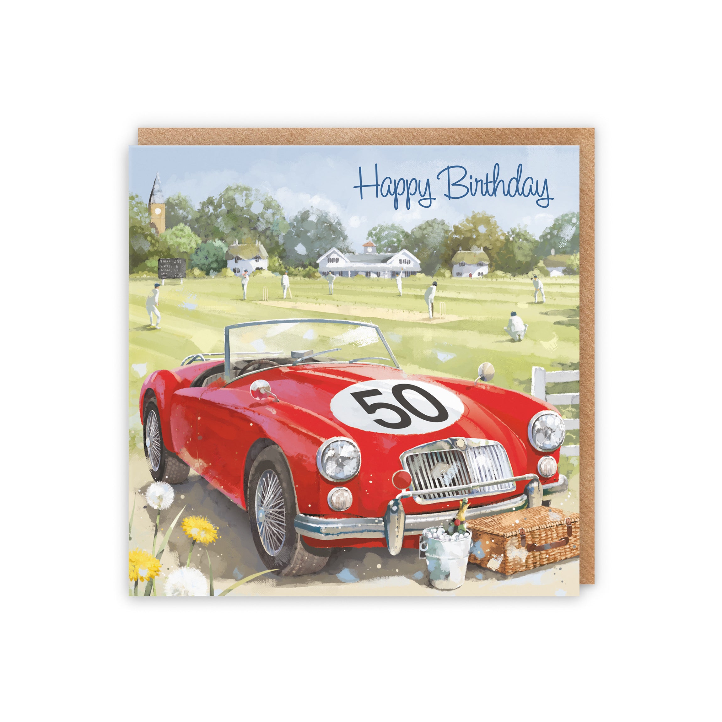 50th Classic Sports Car Birthday Card Milo's Gallery - Default Title (5056408156684)