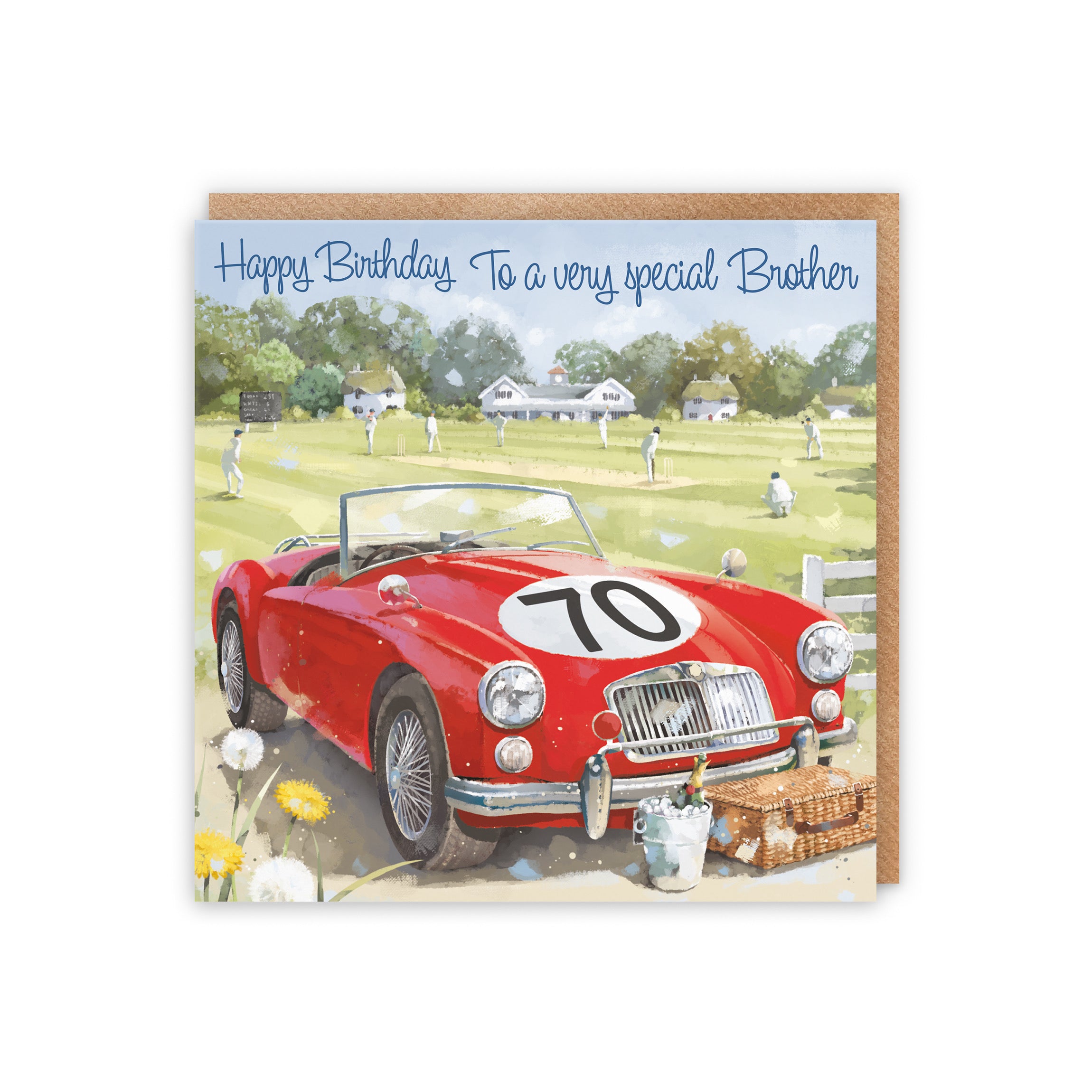 70th Brother Classic Sports Car Birthday Card Milo's Gallery - Default Title (5056408157179)