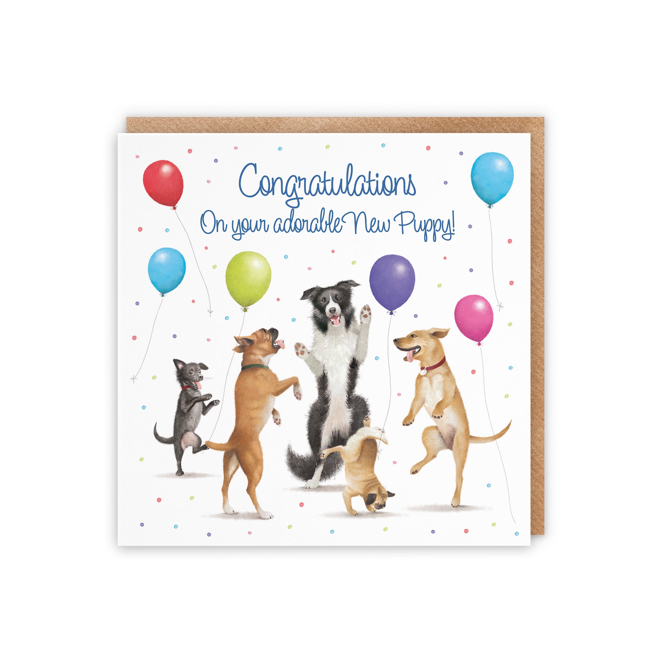 New Puppy Congratulations Card Dancing Dogs - Default Title (5056408164085)