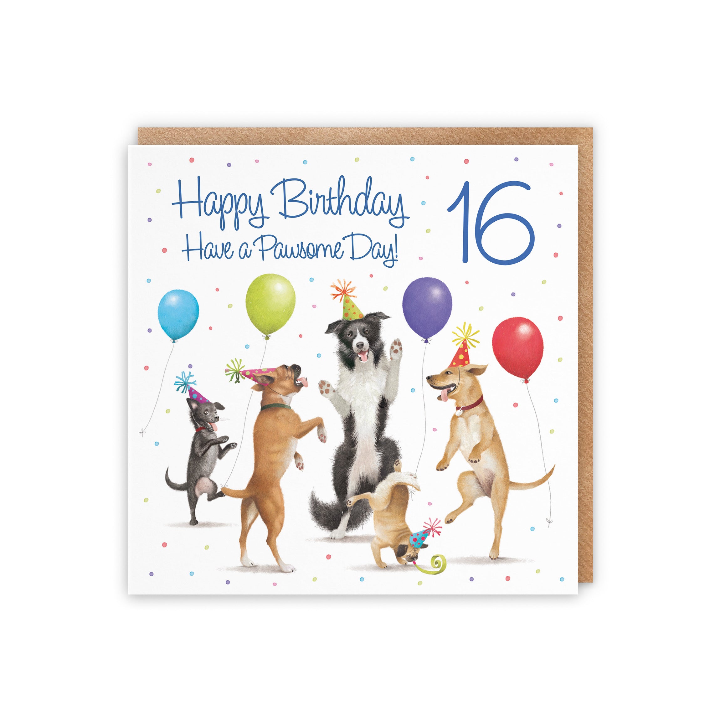 16th Birthday Card Dancing Dogs Milo's Gallery - Default Title (5056408164238)