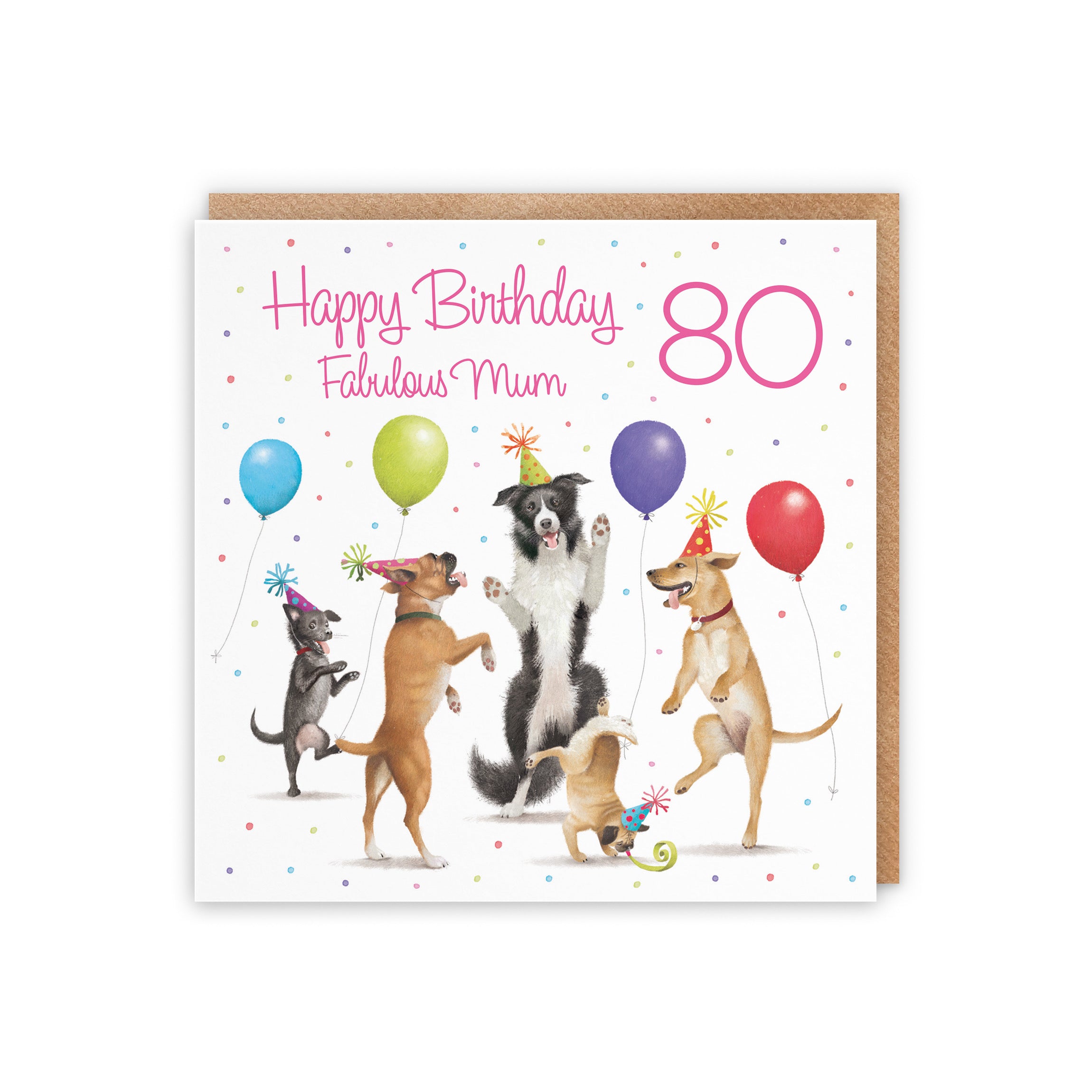 80th Mum Birthday Card Dancing Dogs Milo's Gallery - Default Title (5056408164931)